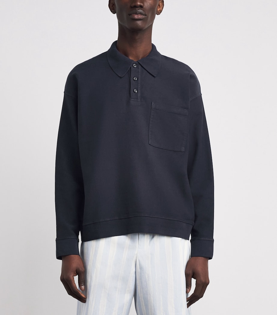 Citizens of Humanity Mens Cotton-Blend Polo Shirt Nvy Image 4