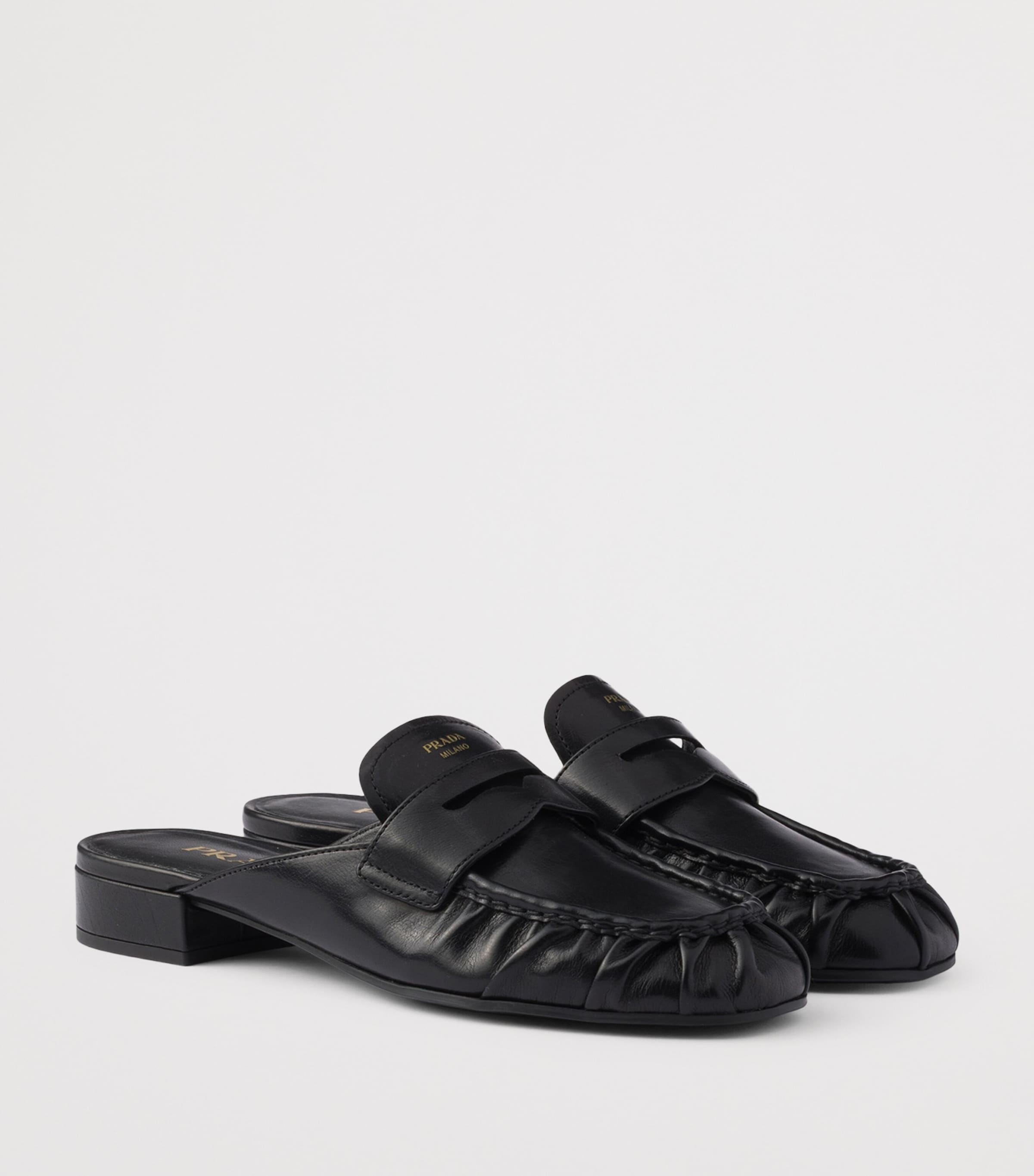 Prada Leather Mules Black Image 2