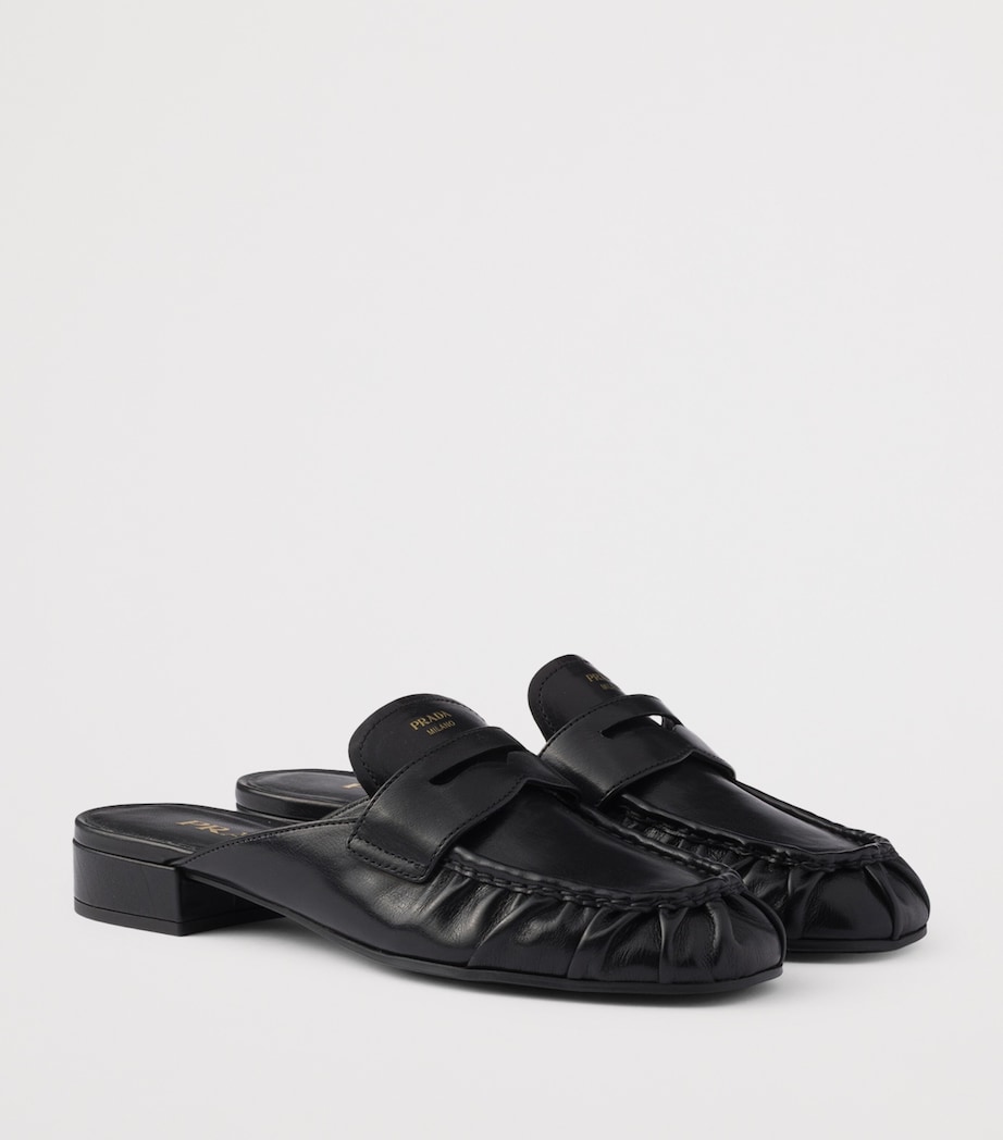 Prada Leather Mules Black Image 2