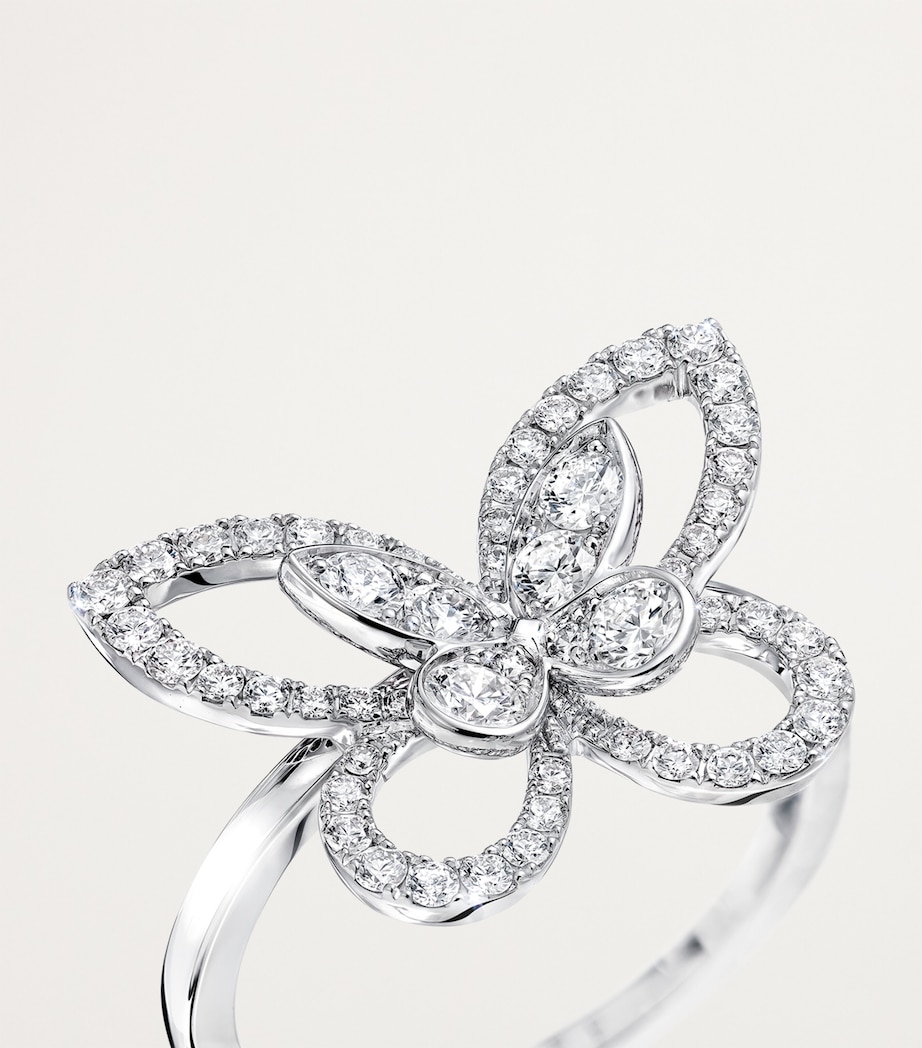 White Gold and Diamond Butterfly Ring WHITE GOLD Image 4