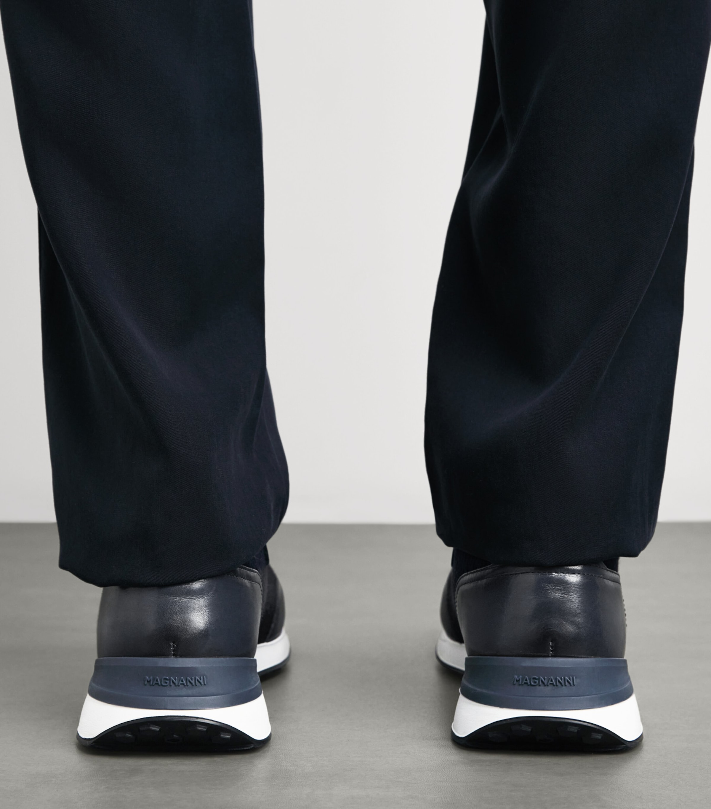 Leather-Trim Grafton Sneakers NAVY Image 6