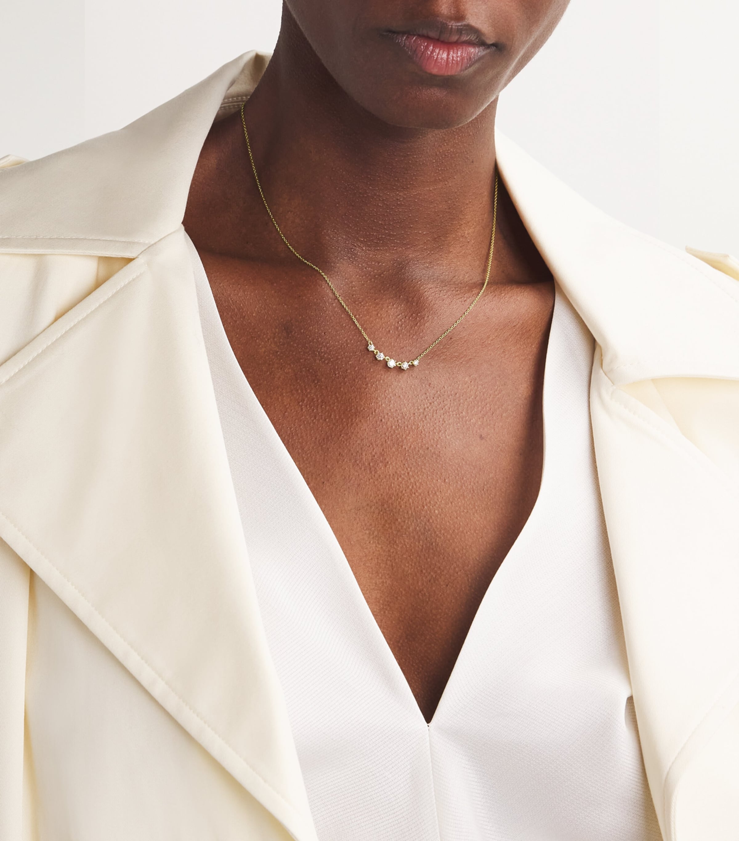 Mini Yellow Gold and Diamond Penelope Necklace YELLOW GOLD Image 2