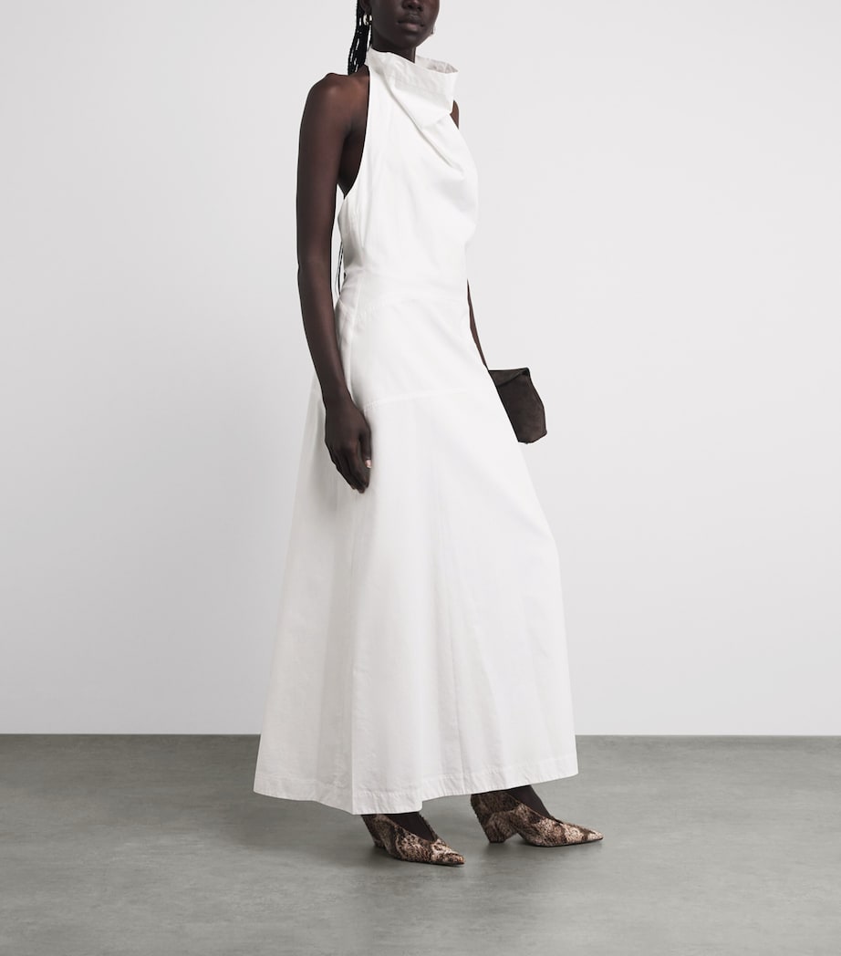 CAMILLA AND MARC Womens Halterneck Grace Maxi Dress Lwht White Image 2