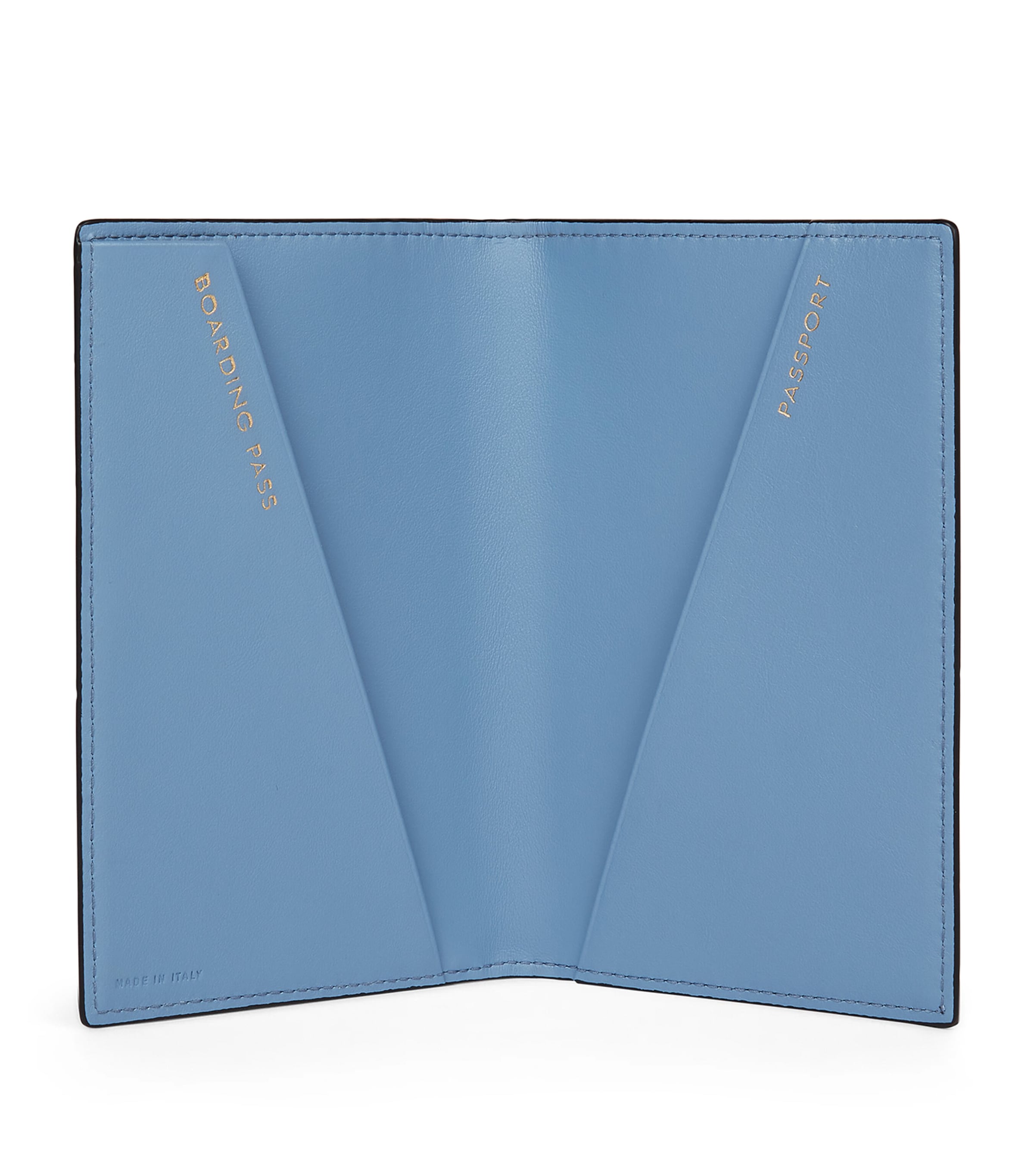 Smythson Leather Mara Passport Cover Nile Blue Image 2