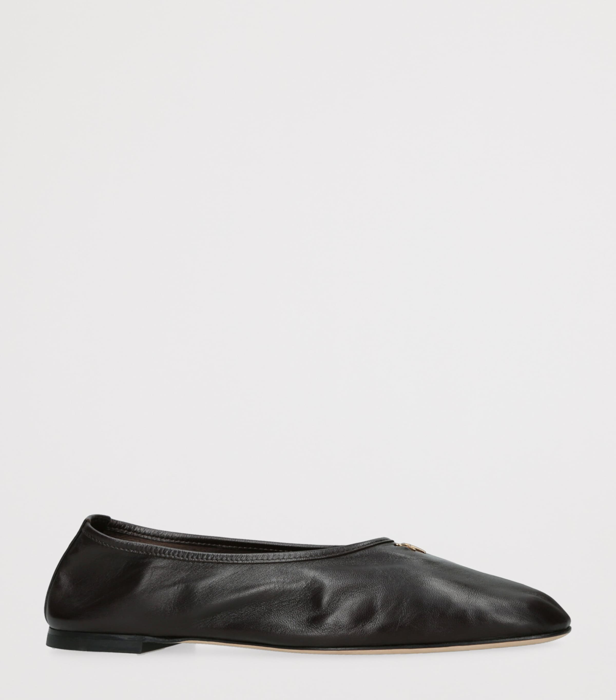 Leather Gala Ballet Flats DARK BROWN Image 3