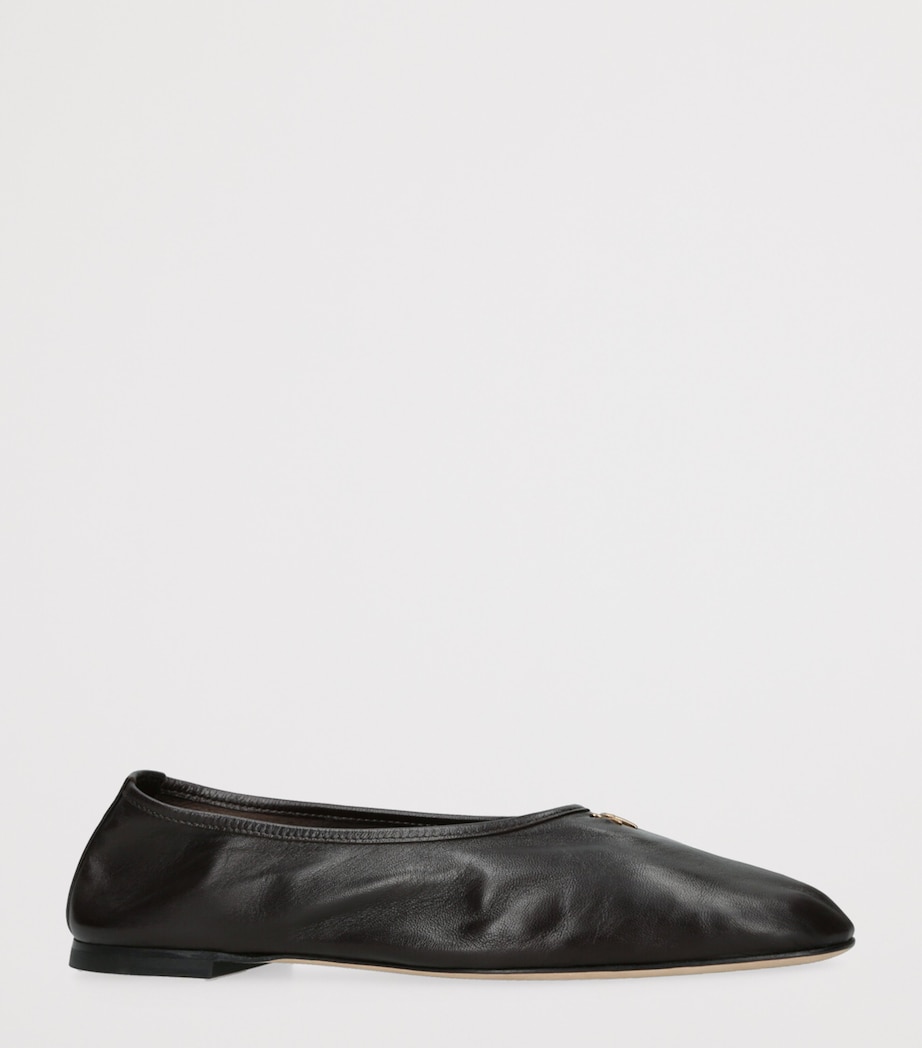 Leather Gala Ballet Flats DARK BROWN Image 3