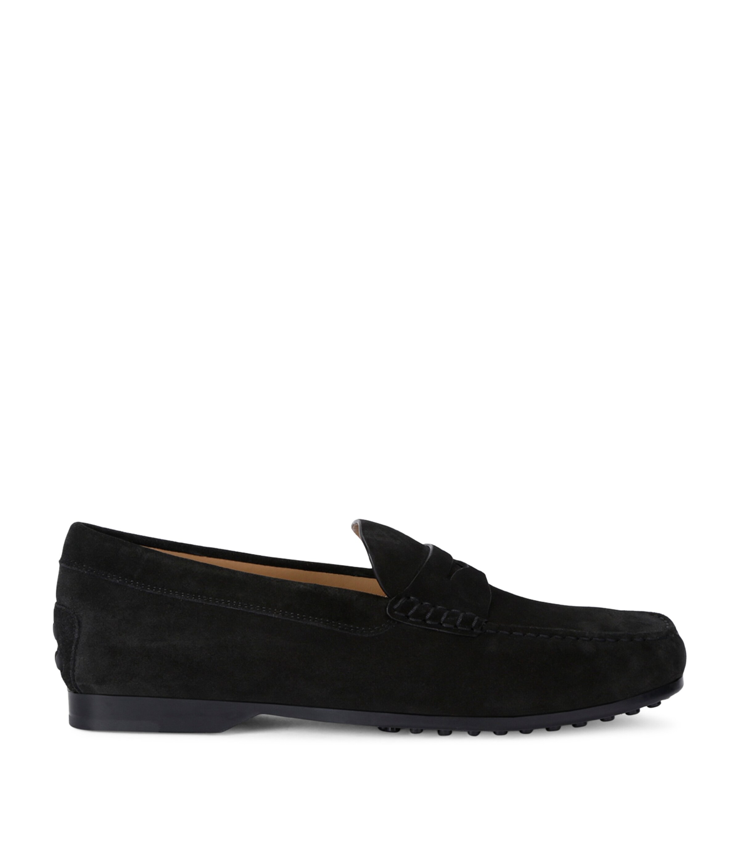 Tod's Suede Gomma Loafers In Black