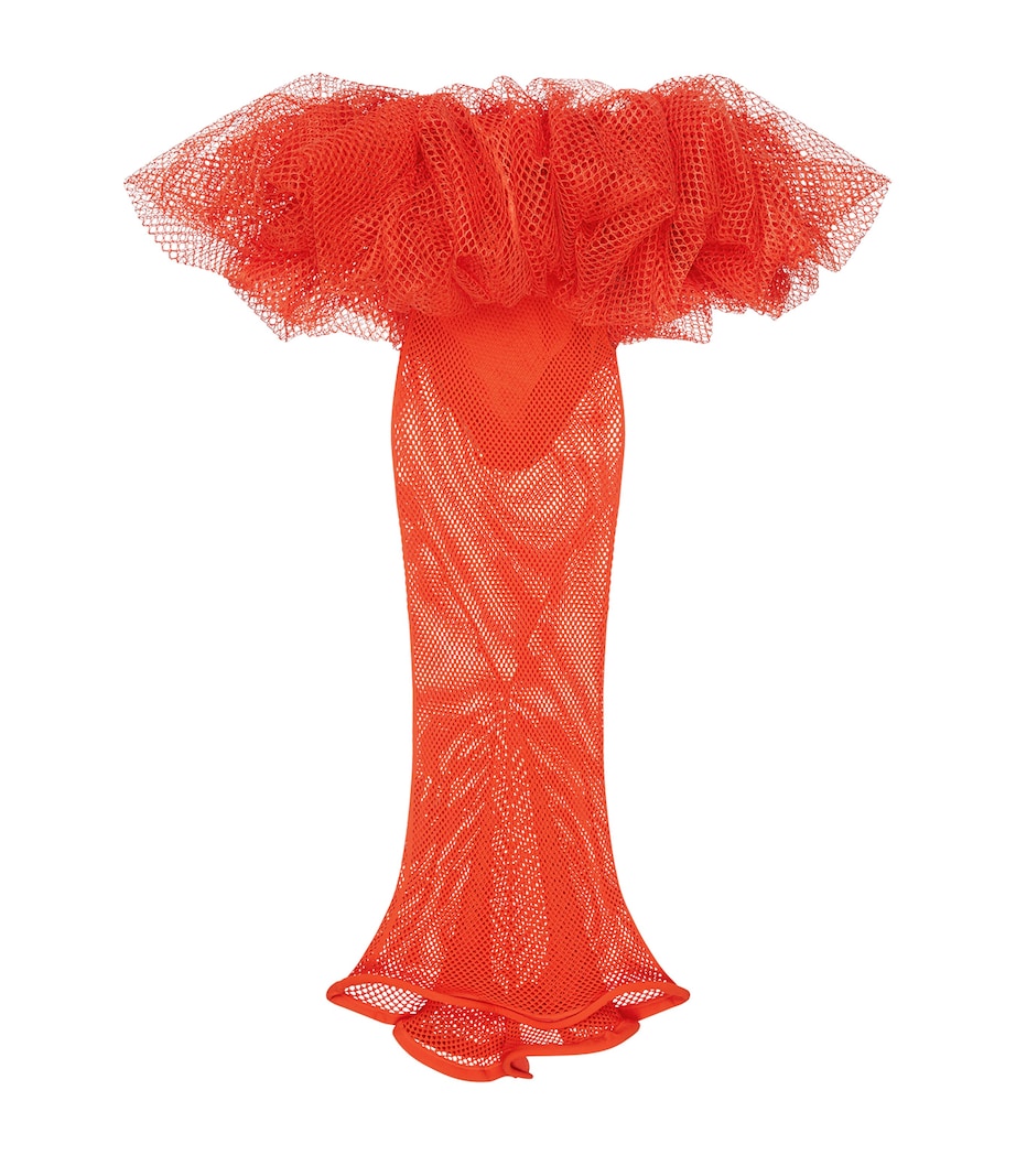 Givenchy Womens Mesh Maxi Dress Orange Image 1