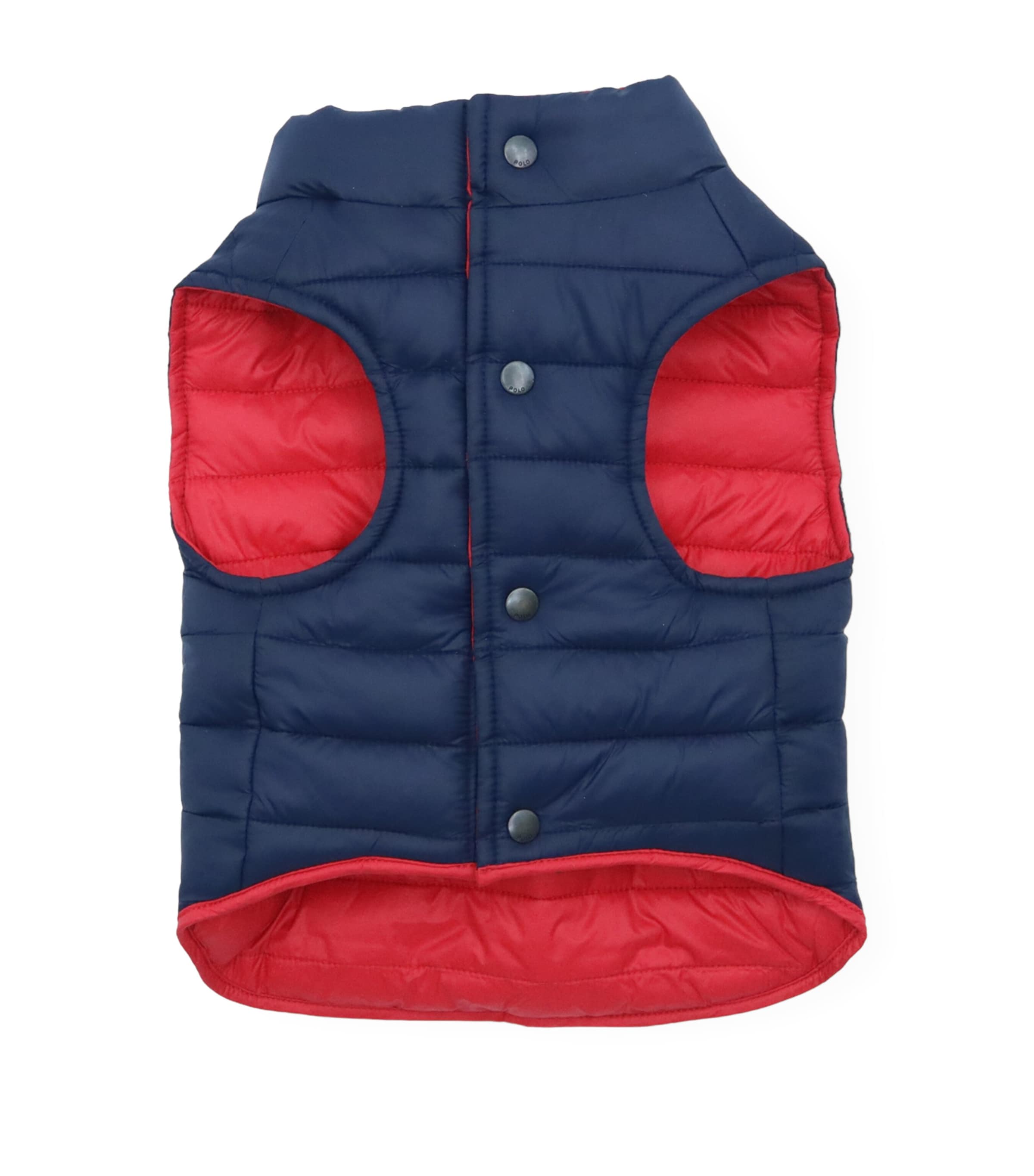 Reversible Puffer Dog Jacket (L) RED/HUNTER NAVY Image 7