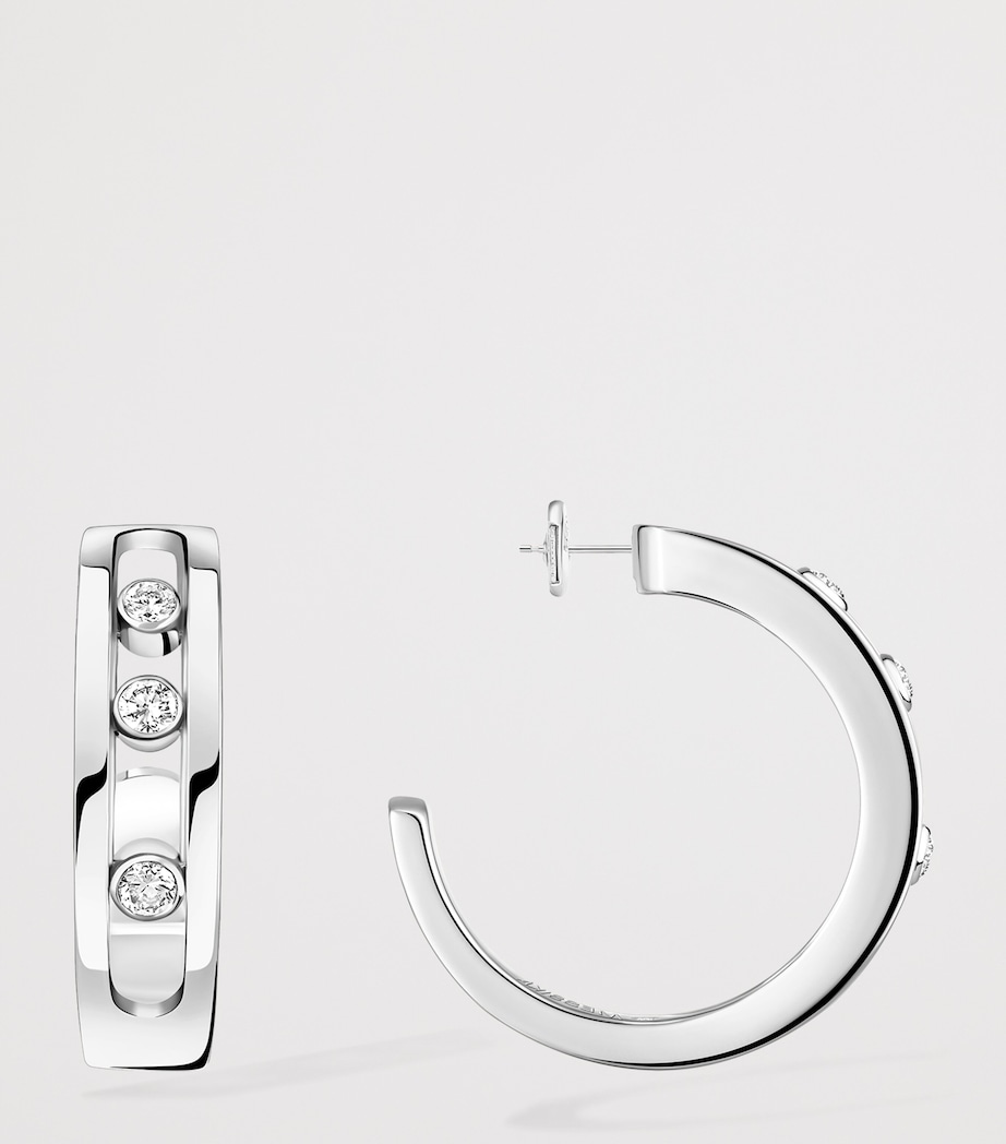 Messika Move Classique White Gold and Diamond Hoop Earrings (0.09ct) White Gold Image 3