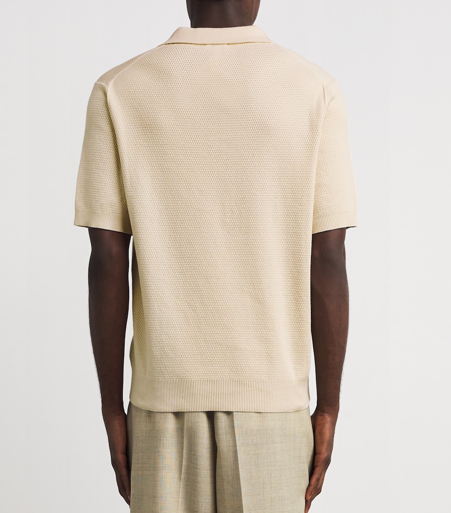 Cotton Knitted Polo Shirt WHCR-ECRU Image 4