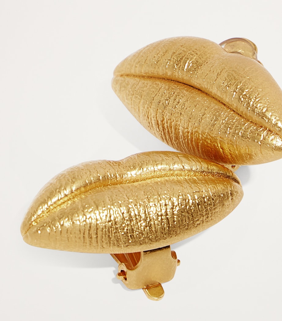 Mouth Stud Clip-On Earrings 001GOLD Image 2