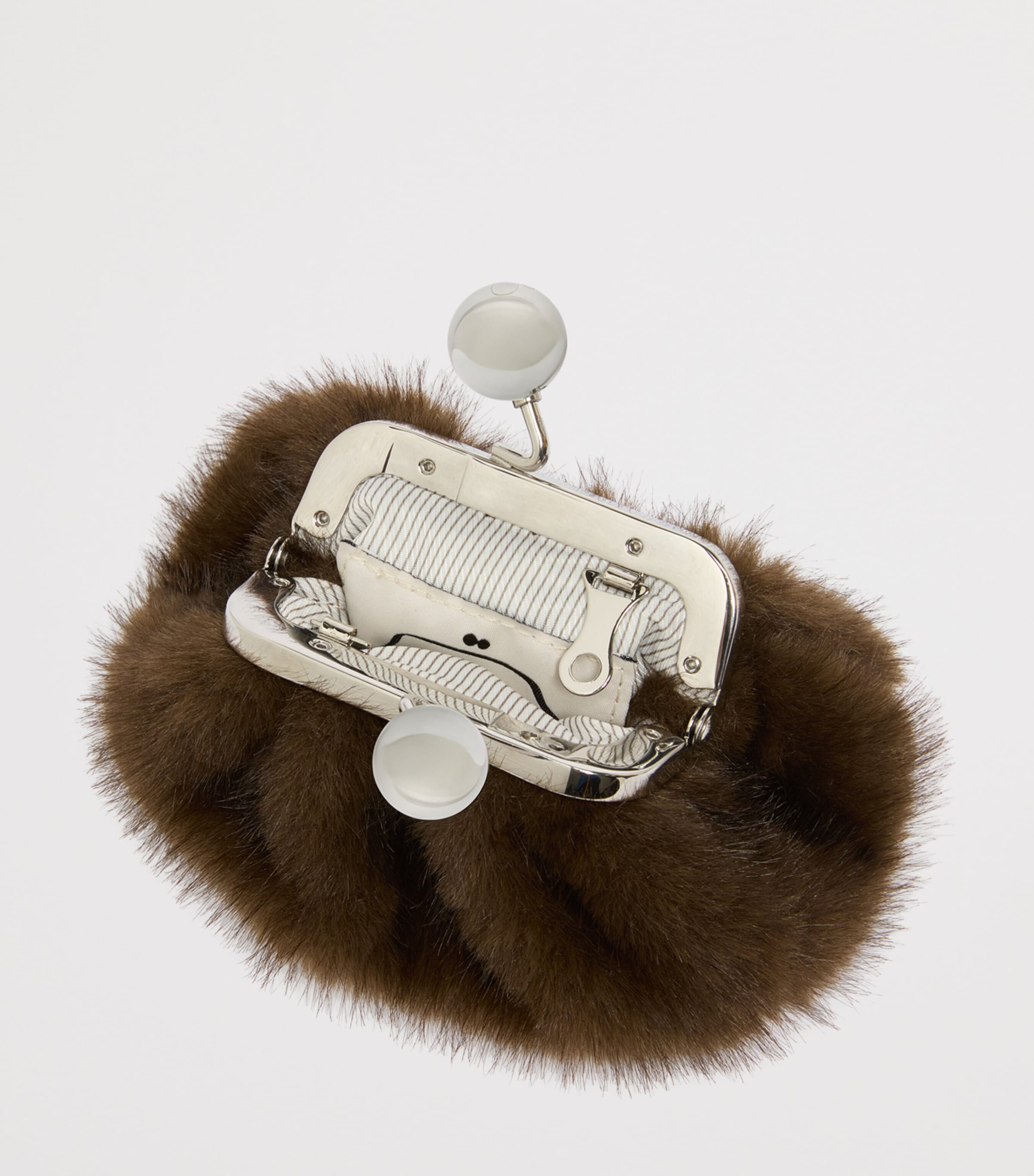 Weekend Max Mara Mini Sheepskin Pasticcino Clutch Bag Brown Image 7