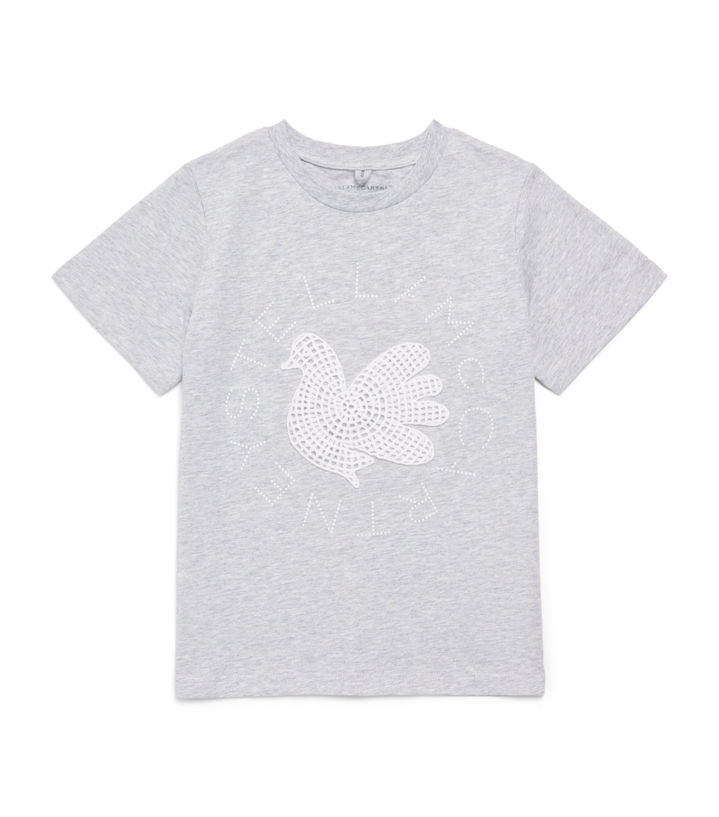 Stella McCartney Kids Cotton Dove T-Shirt (3-14 Years) Grigio Medio Mel. Image 1
