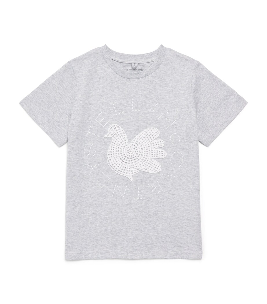 Stella McCartney Kids Cotton Dove T-Shirt (3-14 Years) Grigio Medio Mel. Image 1