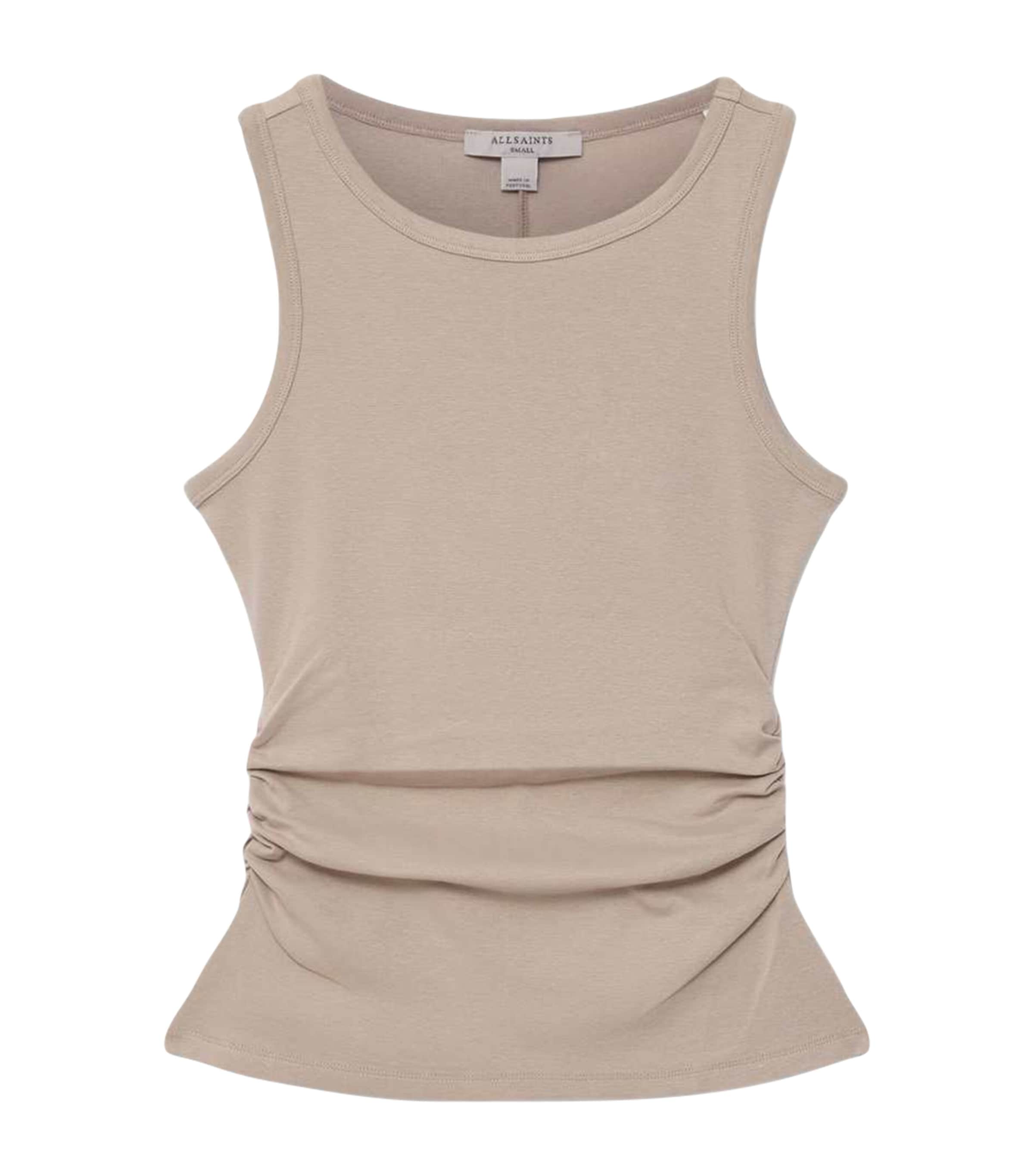AllSaints Womens Stretch-Cotton Katarina Tank Top Shale Grey Image 1
