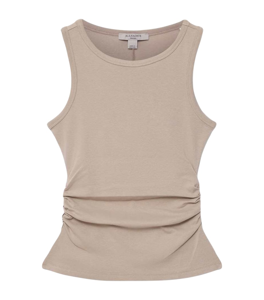 AllSaints Womens Stretch-Cotton Katarina Tank Top Shale Grey Image 1