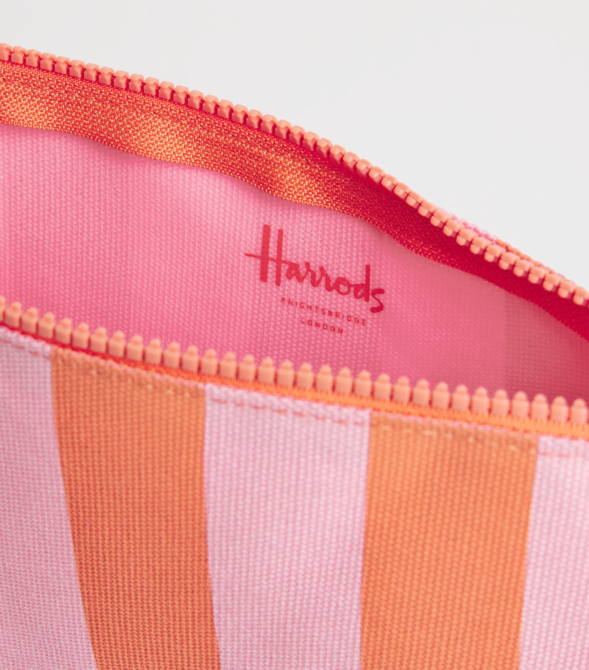 Medium Cotton Stripe Logo Pouch PINK Image 3