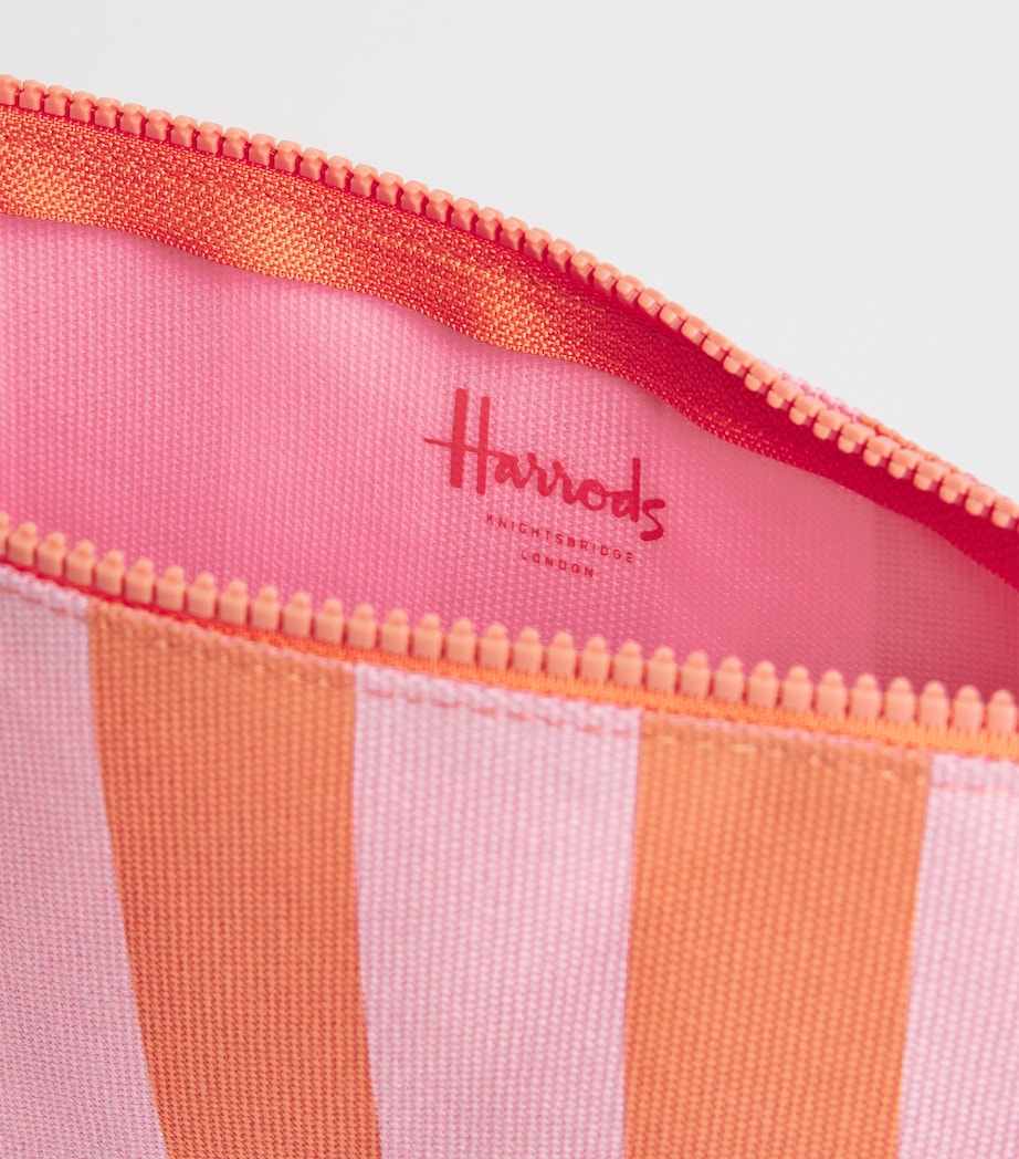 Medium Cotton Stripe Logo Pouch PINK Image 3