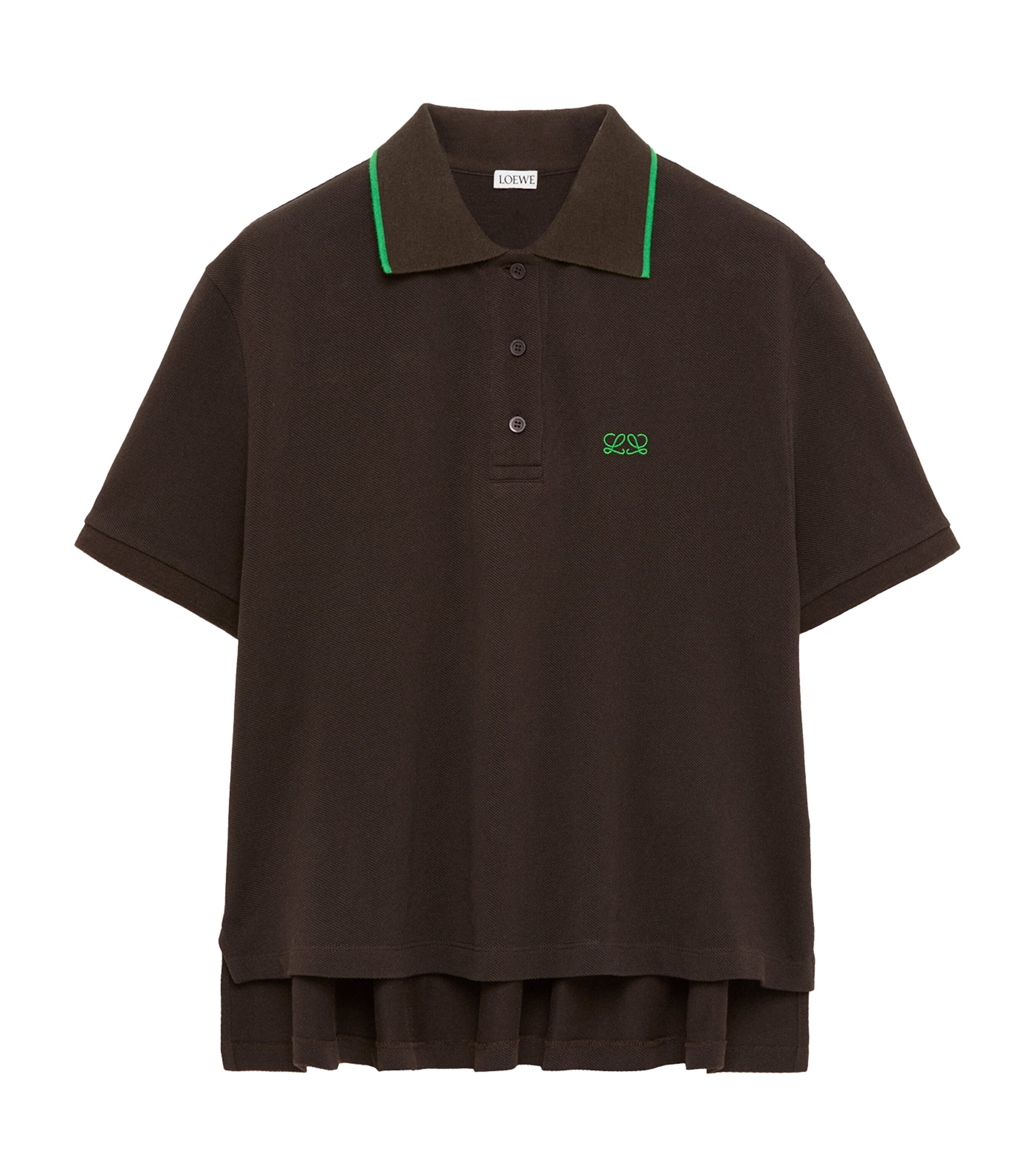 LOEWE Womens Stretch-Cotton Polo Shirt Brown Image 1