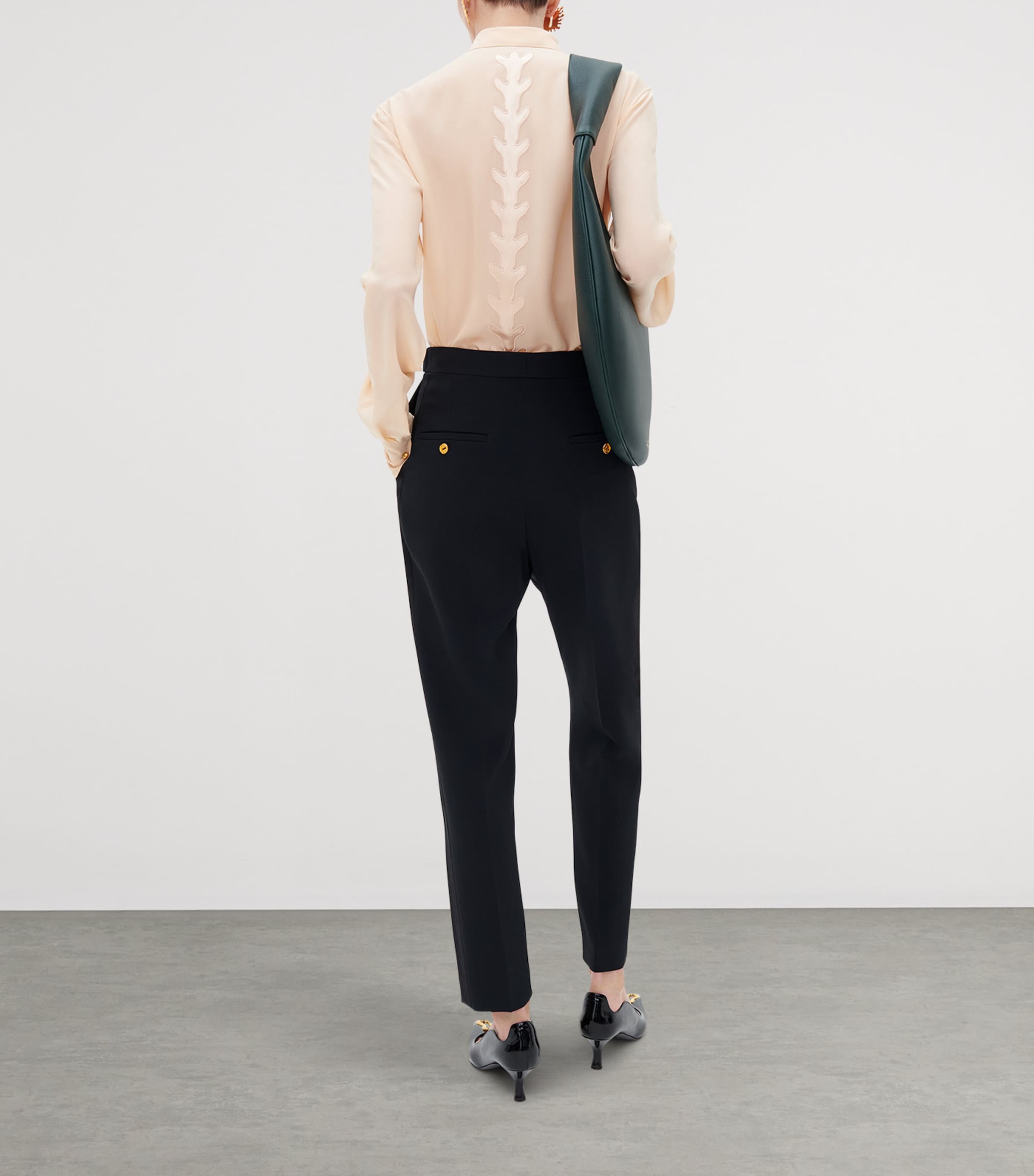 Schiaparelli Womens Silk Trompe-l'Oeil Skeleton Shirt Ecru Image 3