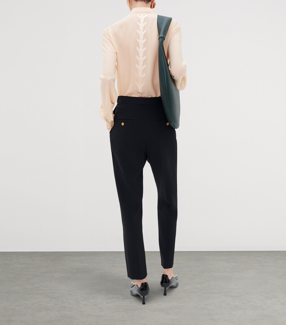 Schiaparelli Womens Silk Trompe-l'Oeil Skeleton Shirt Ecru Image 3