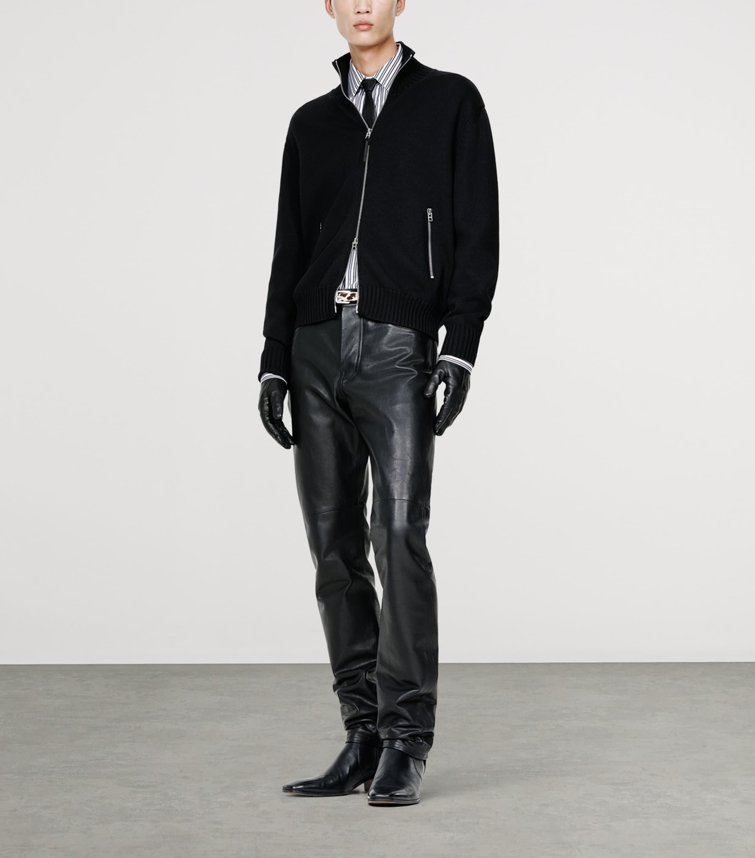 TOM FORD Mens Virgin Wool Zip-Up Sweater Naa Image 2