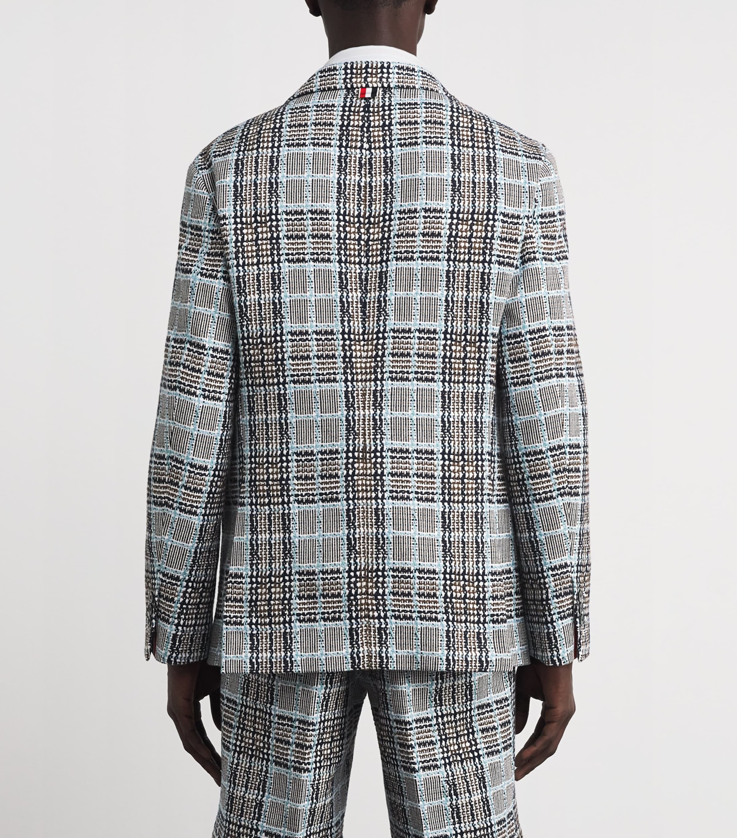 Cotton Tweed Check Blazer LIGHT BLUE Image 4