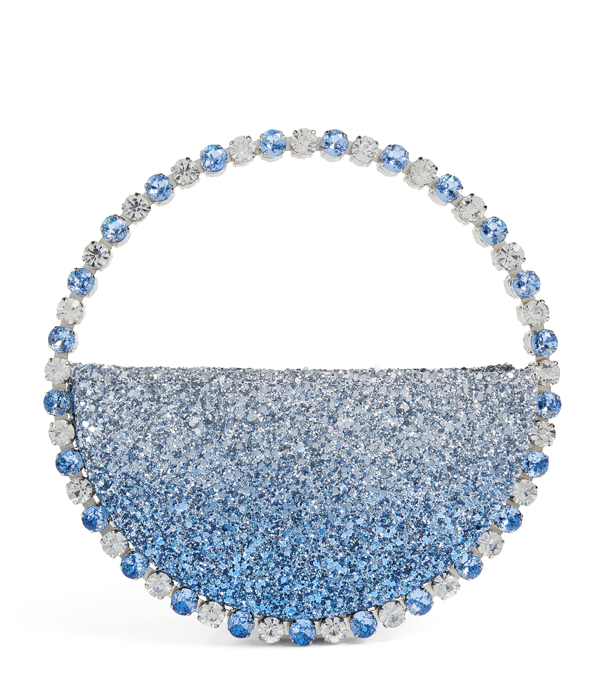 Shop L'alingi Exclusive Glitter Embellished Ombré Eternity Clutch Bag In Blue