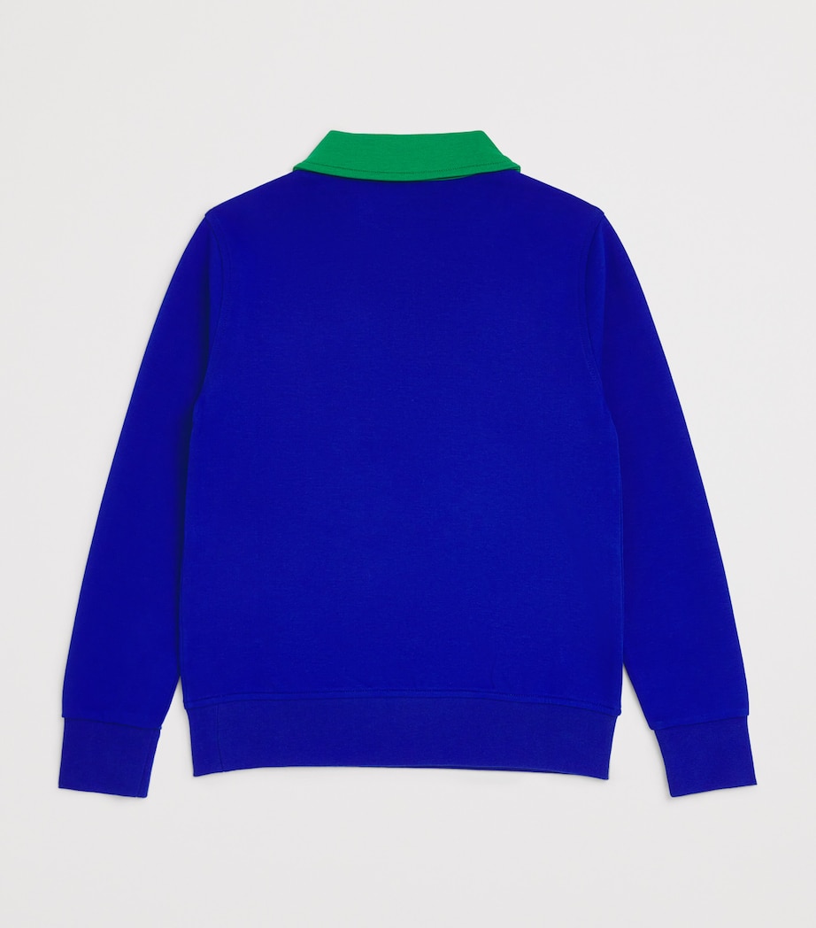 Cotton-Blend Quarter-Zip Sweatshirt (6-14 Years) SAPPHIRE Image 2
