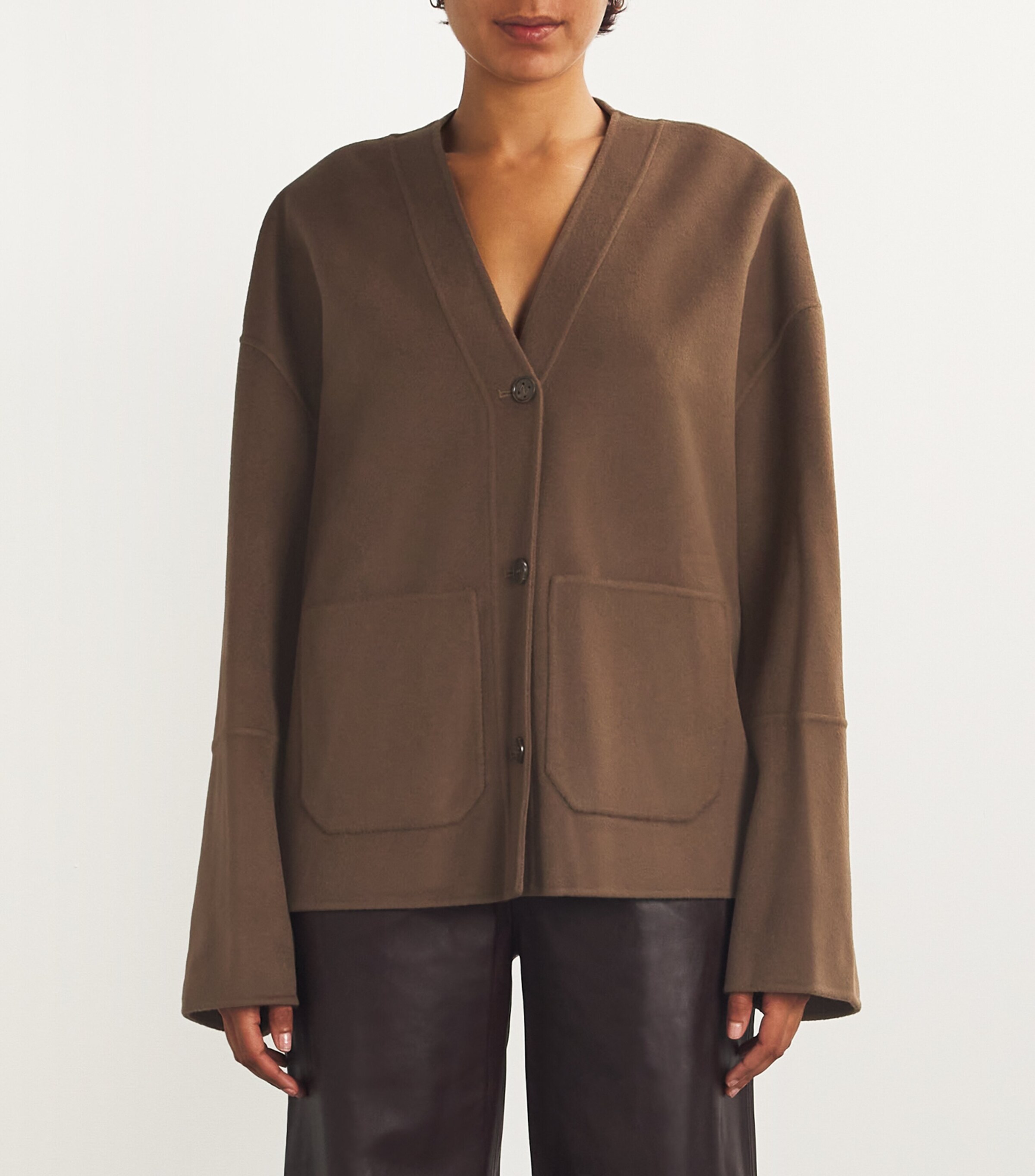 Nanushka Brown Wool-Silk Oversized Dodie Cardigan | Harrods US