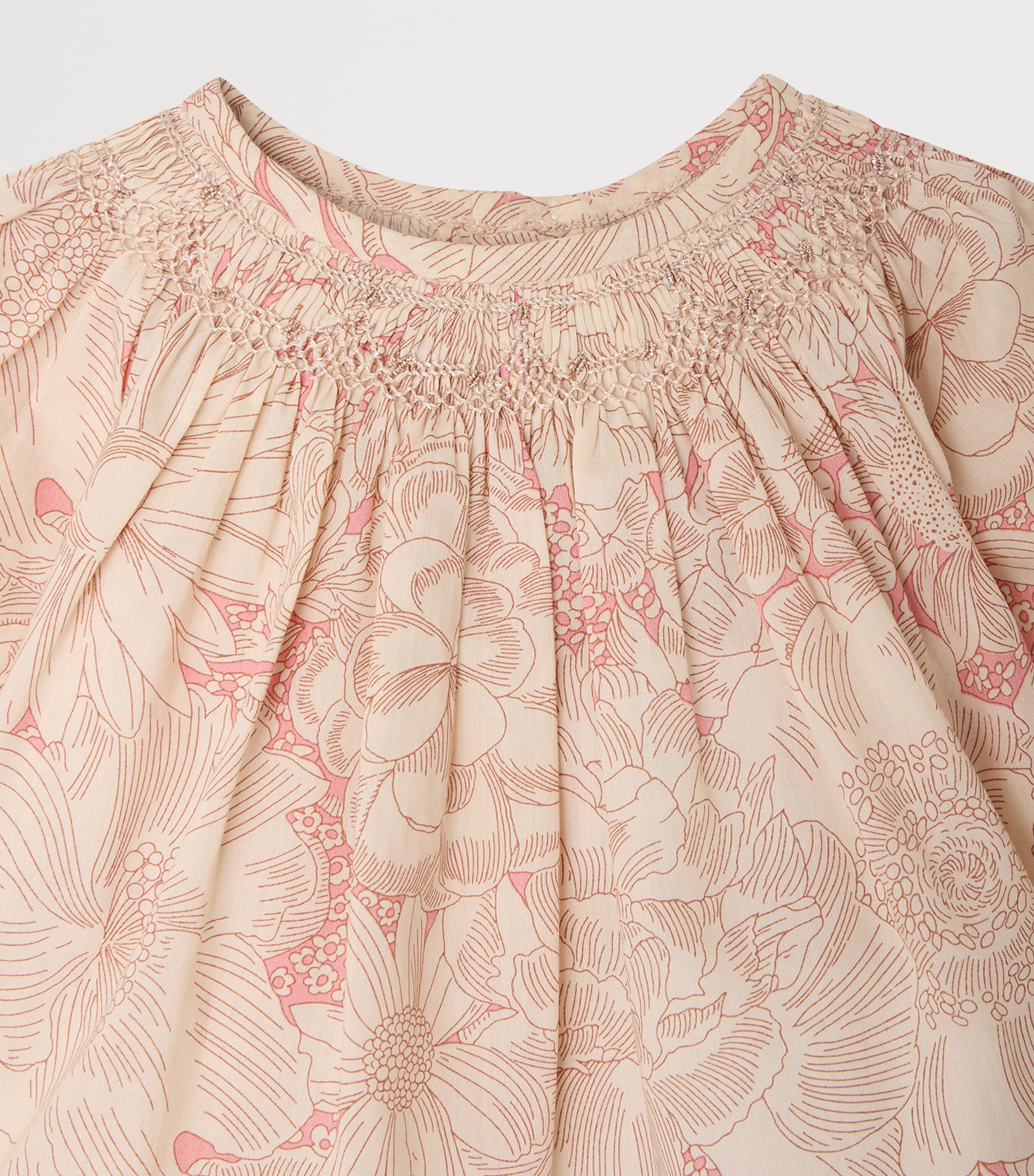 Bonpoint Cotton Floral Blouse (1-18 Months) Fl Rose Moyen Image 3