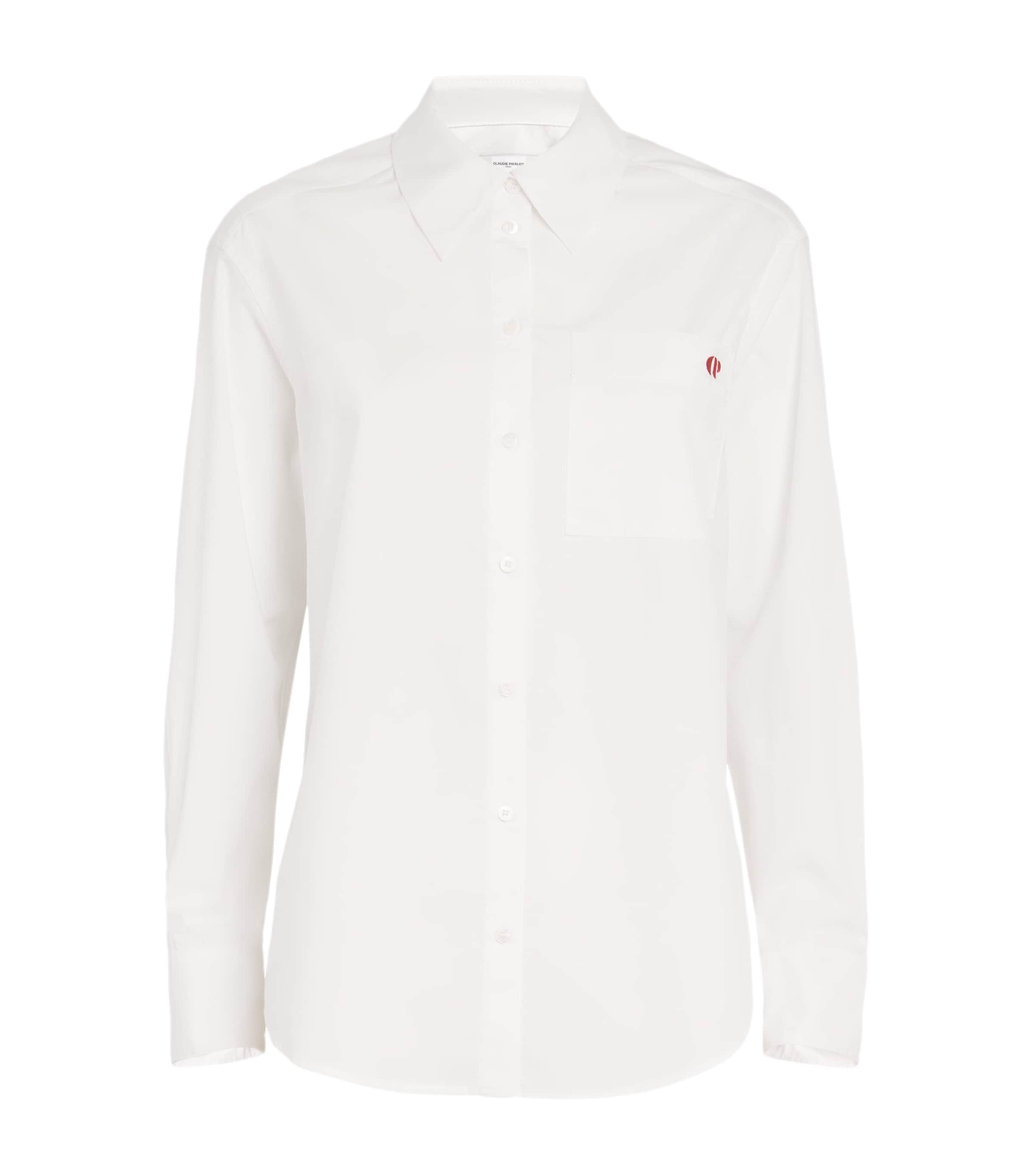 Claudie Pierlot Cotton Embroidered Logo Shirt