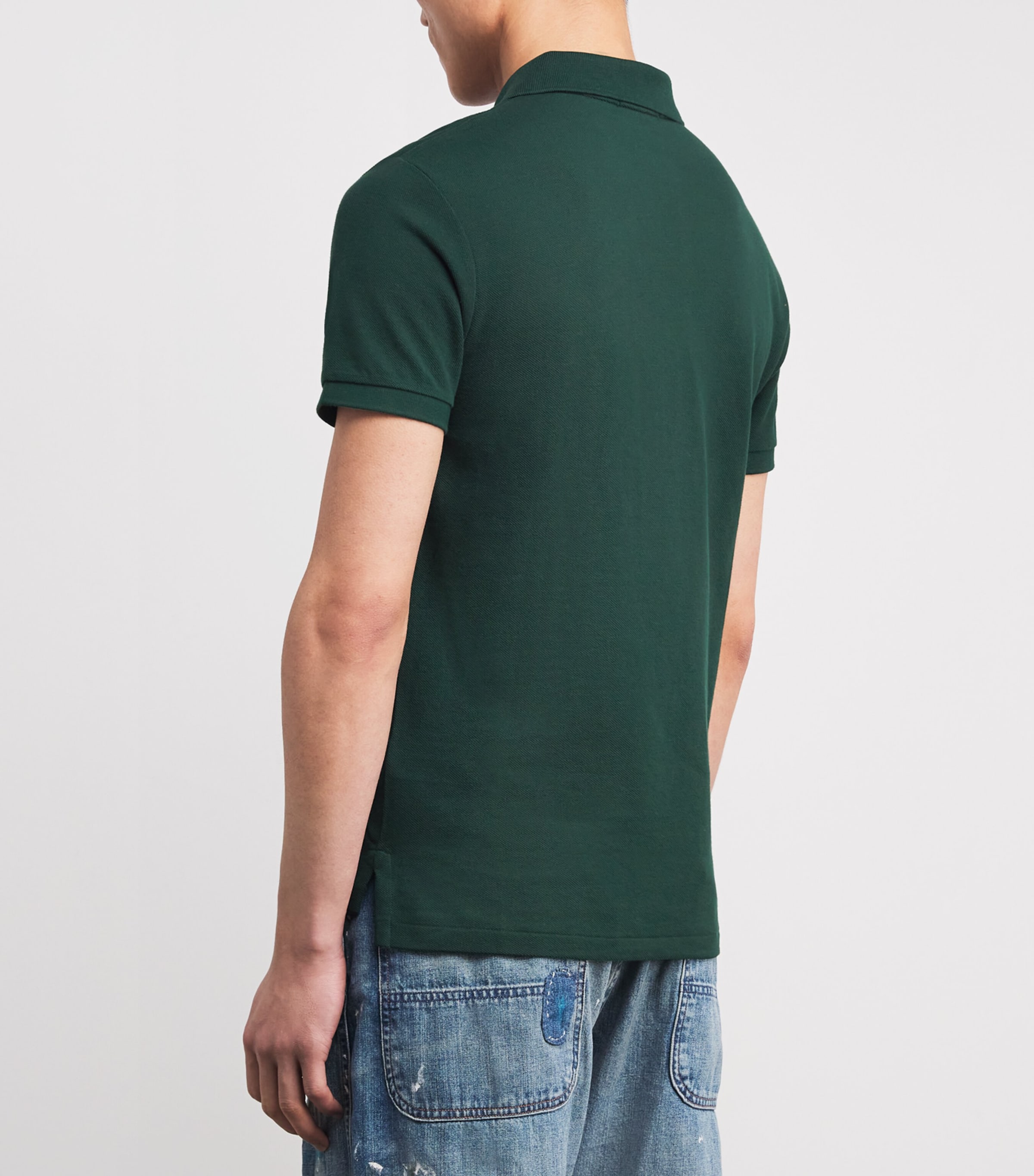 Polo Ralph Lauren Mens Cotton Mesh Slim-Fit Polo Shirt College Green Image 4