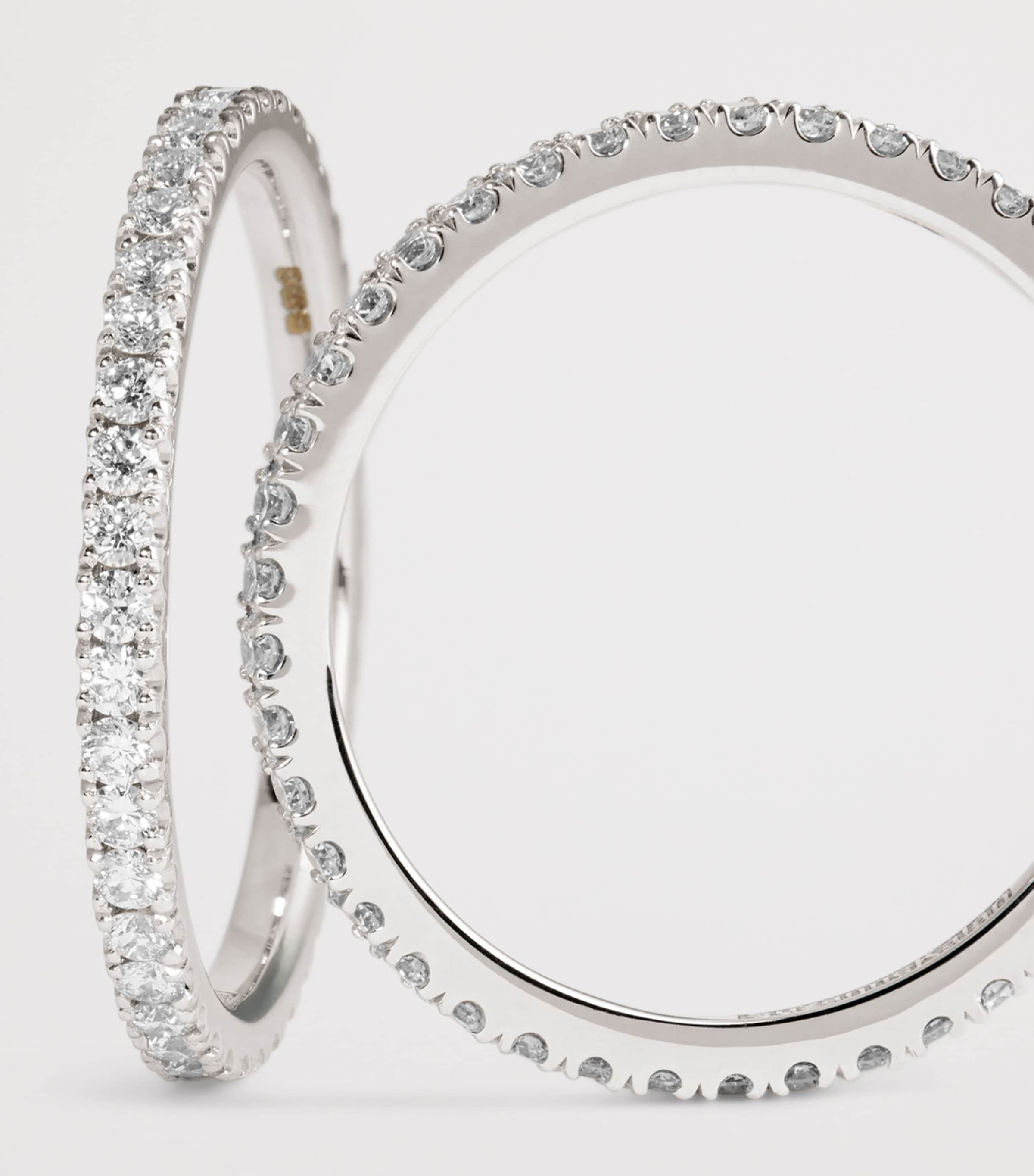 White Gold and Diamond Tech Ring Jackets (Size 7.5) 18K WG/WD Image 6