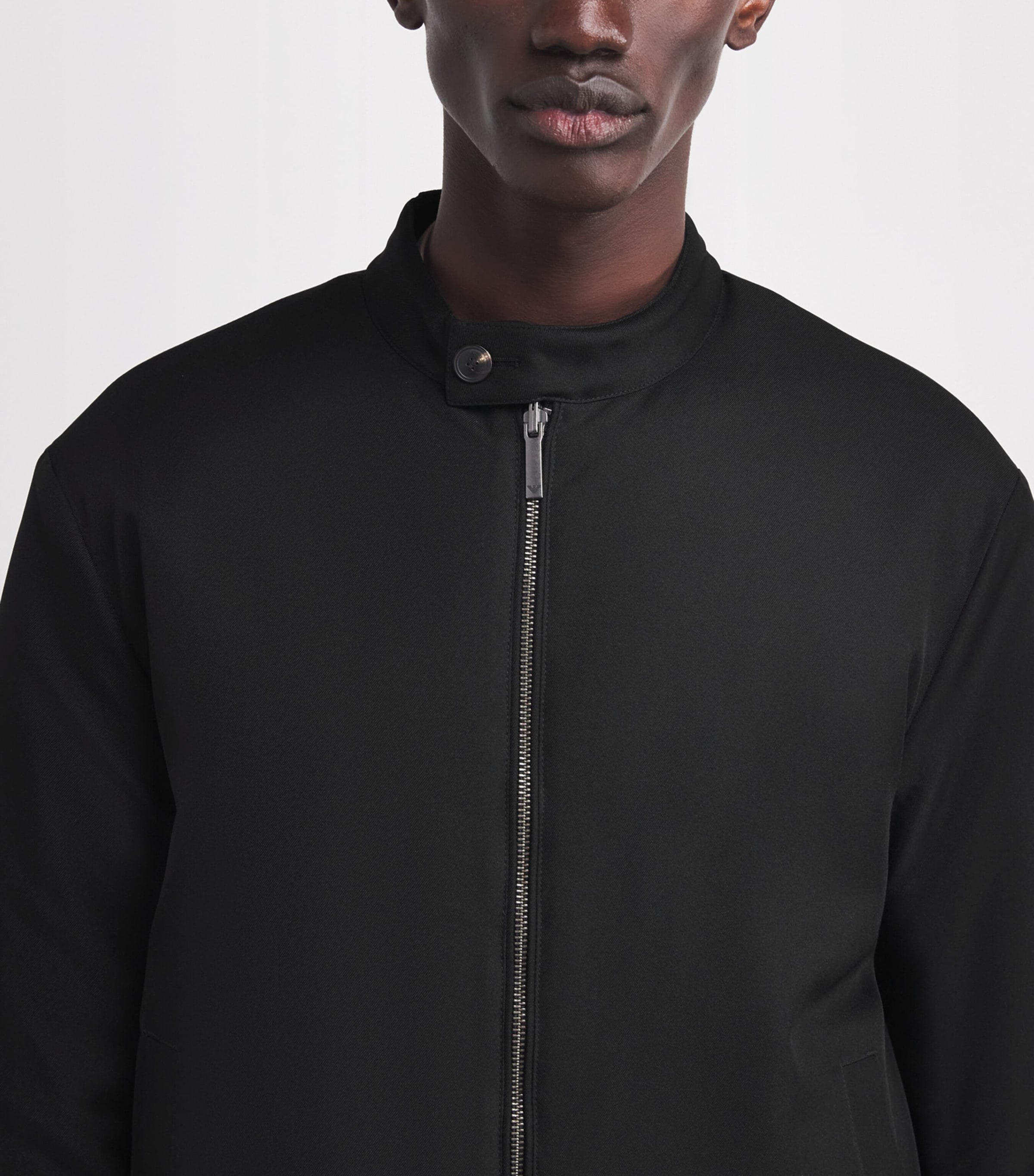 Emporio Armani Black Technical Fabric Blouson Jacket