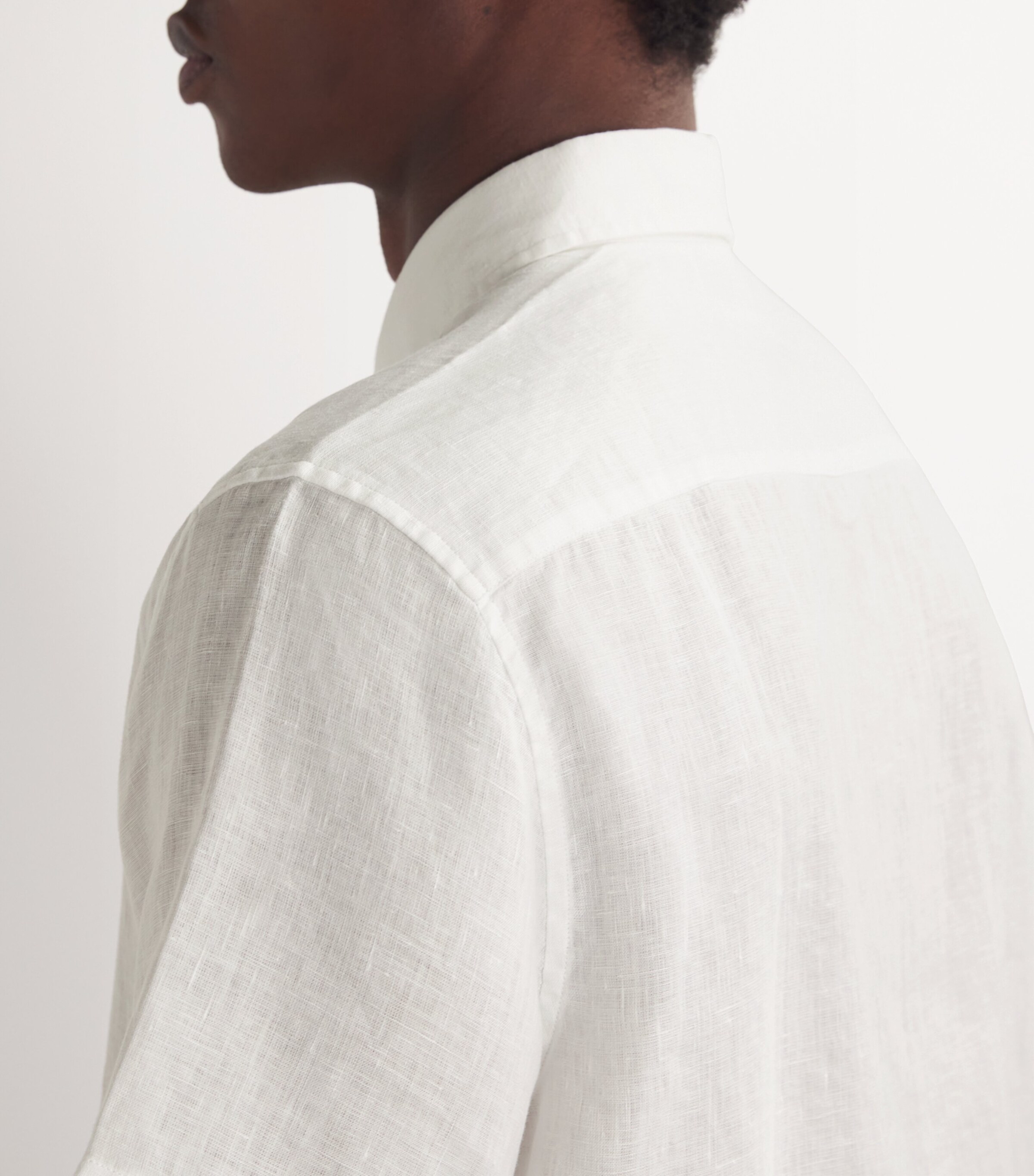 Linen Castro Short-Sleeve Shirt WHITE Image 6