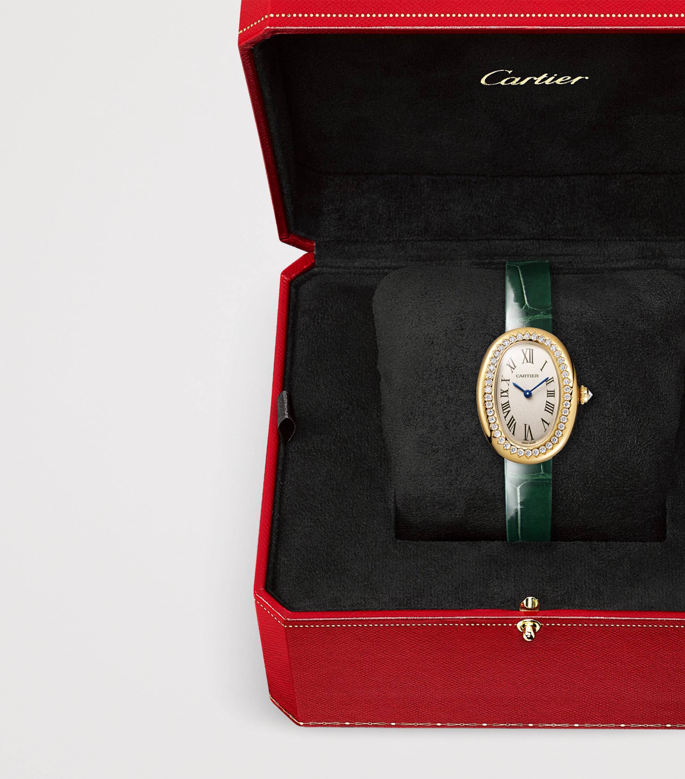 Cartier Small Yellow Gold and Diamond Baignoire de Cartier Watch 23.1mm Silvered Image 5
