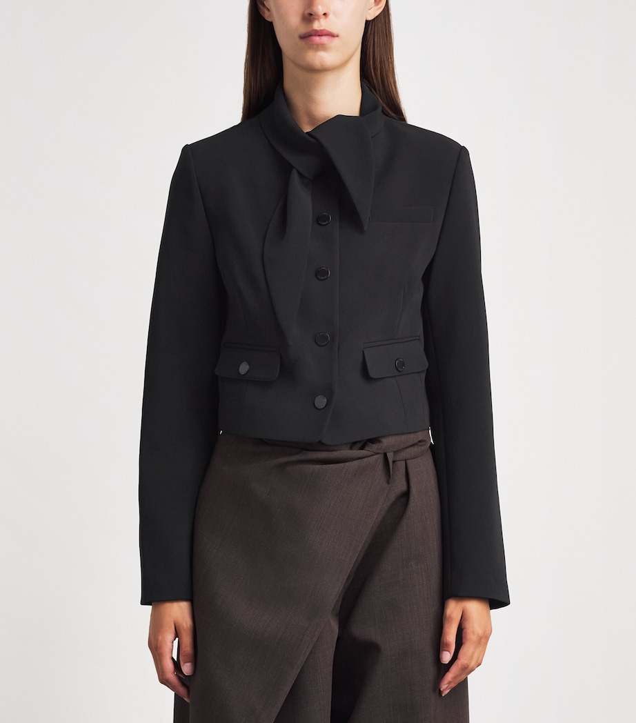 Claudie Pierlot Womens Tie-Scarf Jacket Black Image 4
