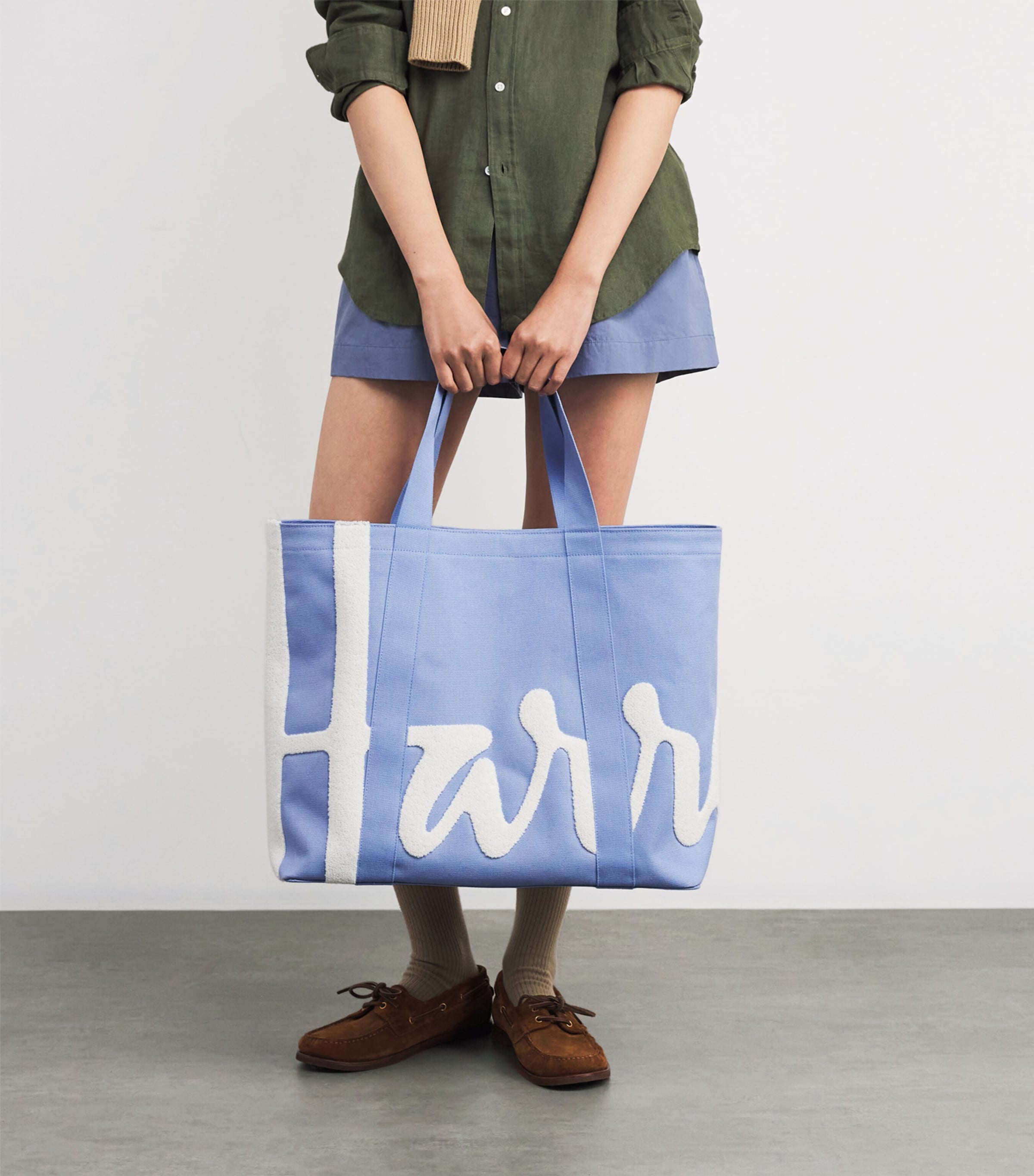 Large Cotton Logo Tote Bag BLUE Image 2