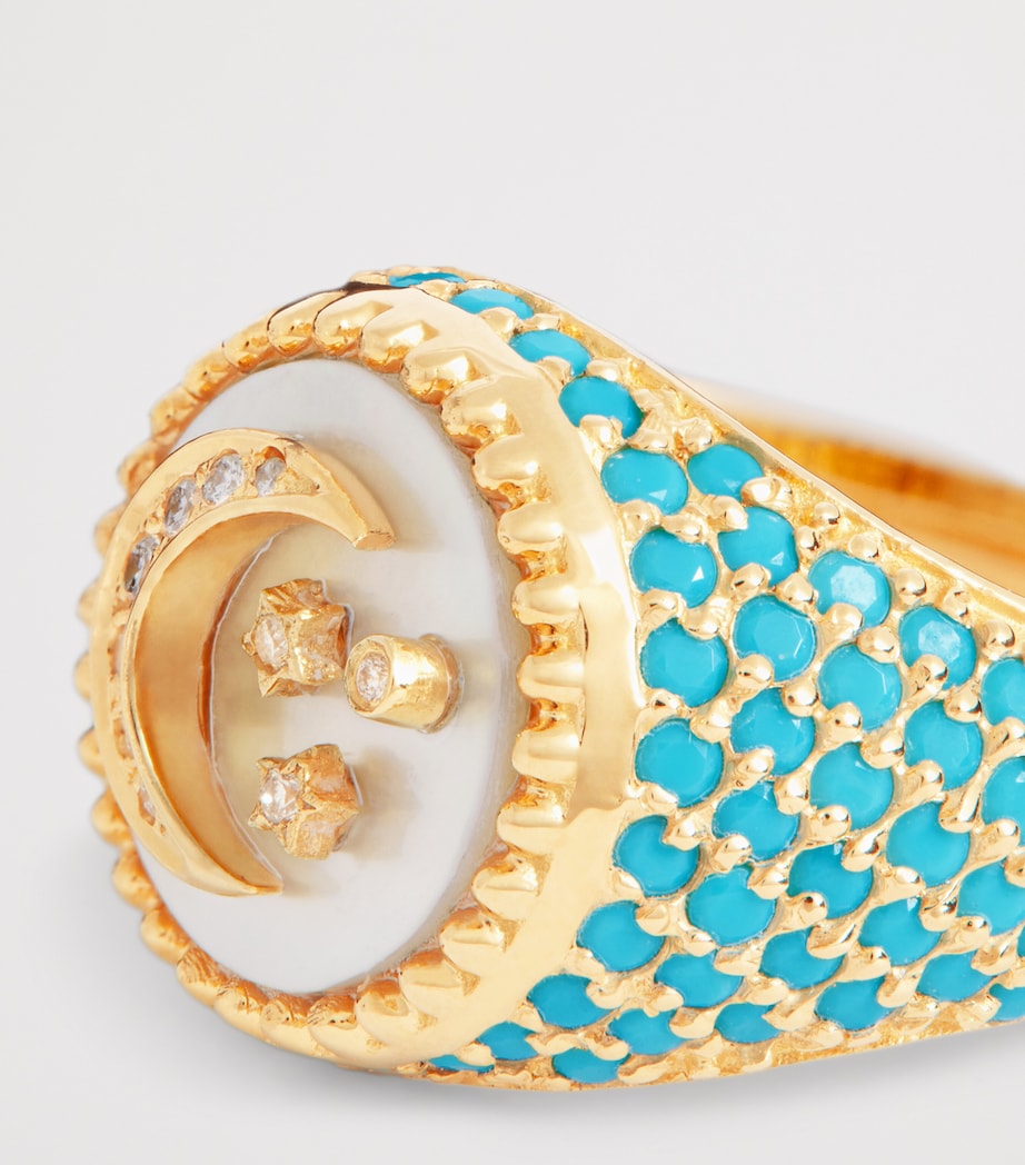 Yellow Gold, Diamond and Turquoise Moonlight Ring YELLOW GOLD Image 5