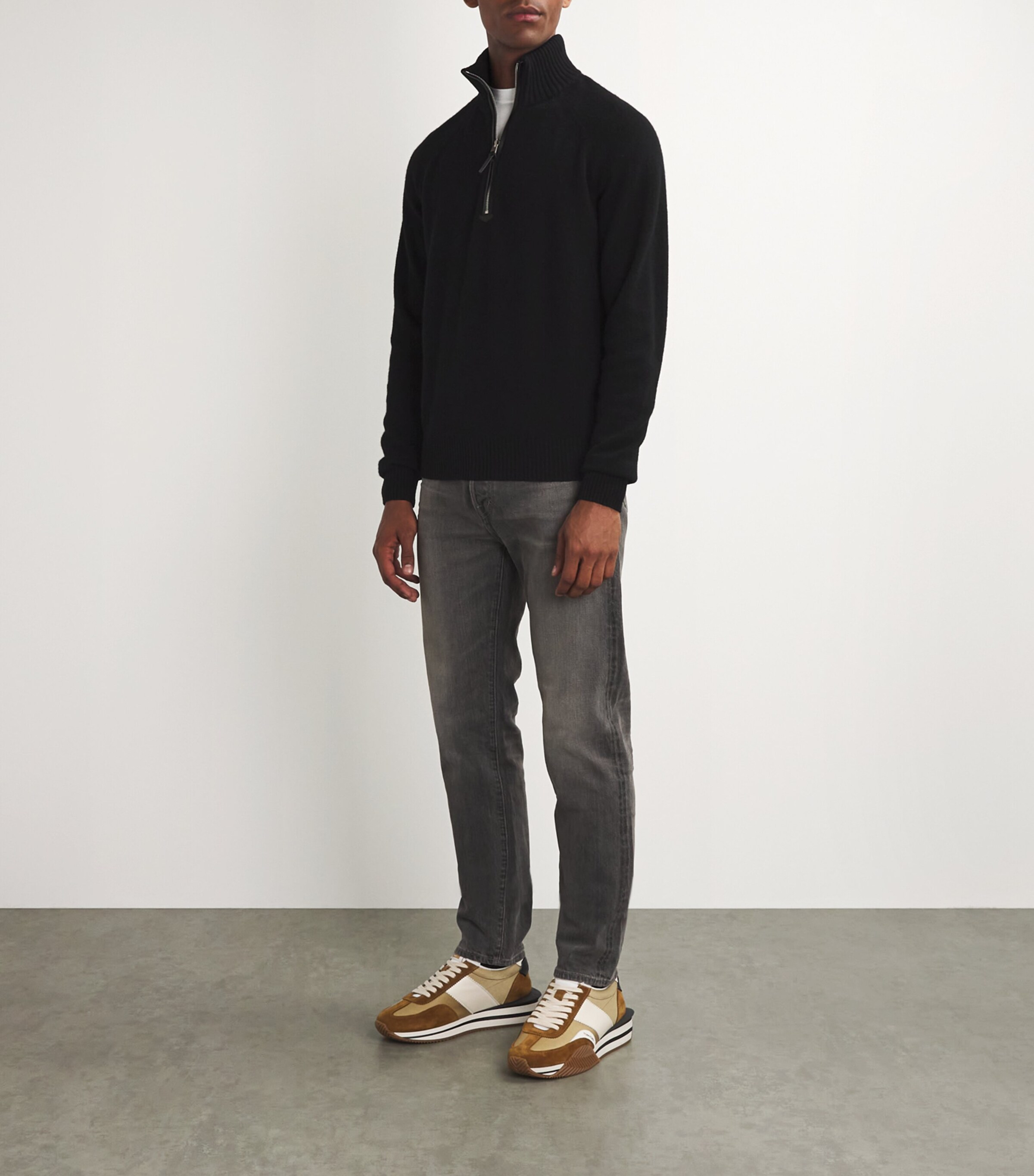 TOM FORD Wool-Cashmere Half-Zip Sweater | Harrods US