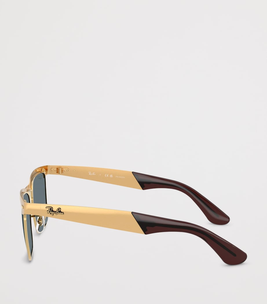 Ray-Ban Metal Wayfarer Deluxe Square Sunglasses Gold Image 3