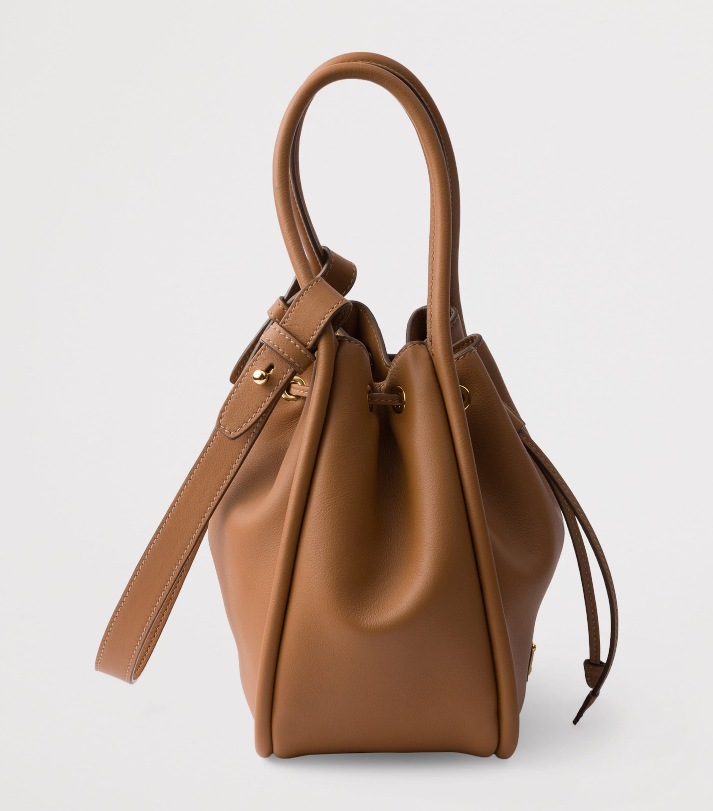 Prada Mini Leather Darling Bucket Bag | Harrods UK