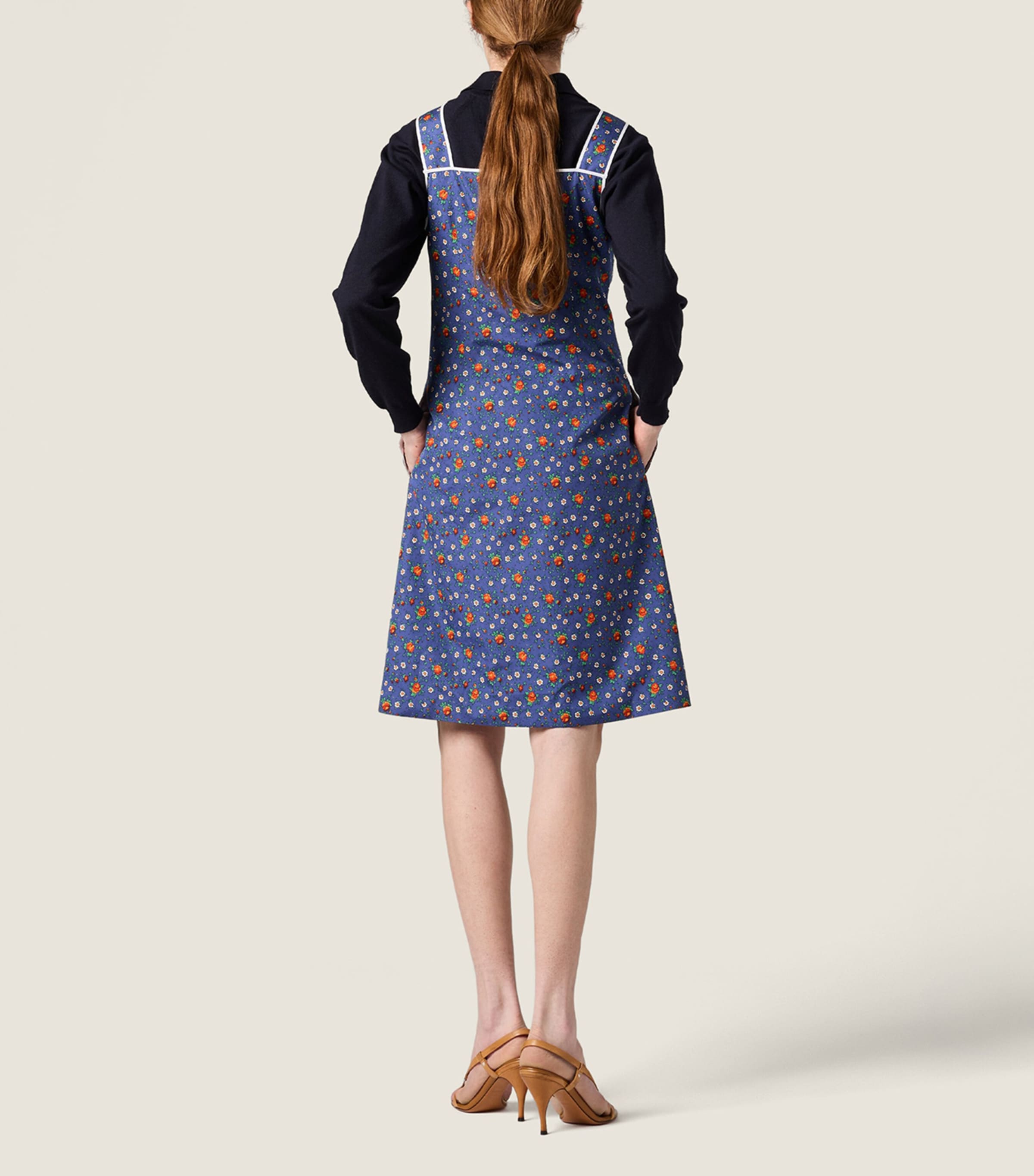 Miu Miu Womens Cotton Poplin Floral Mini Dress Image 3