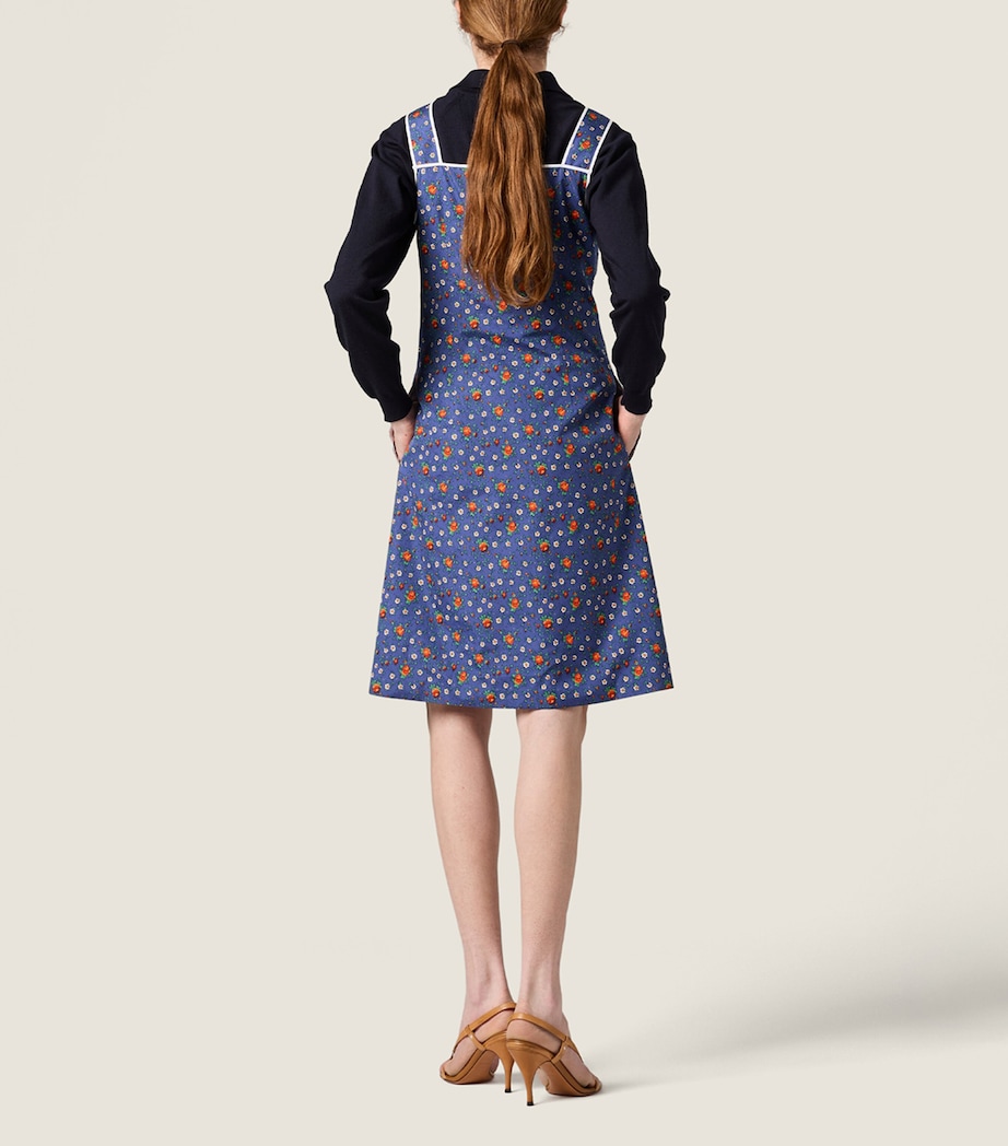 Miu Miu Womens Cotton Poplin Floral Mini Dress Image 3