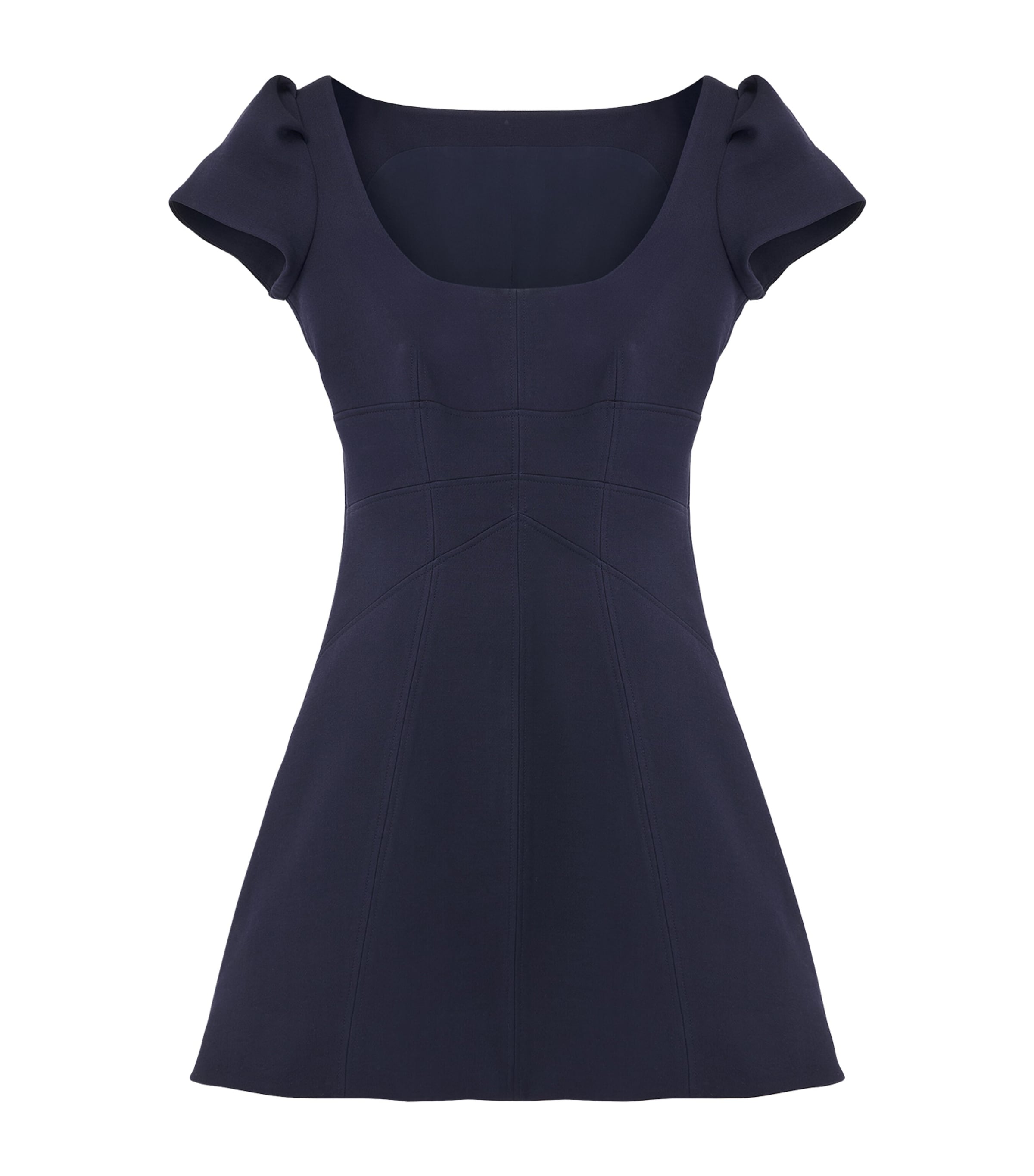 Alexander Mcqueen Wool-blend Mini Dress In Blue