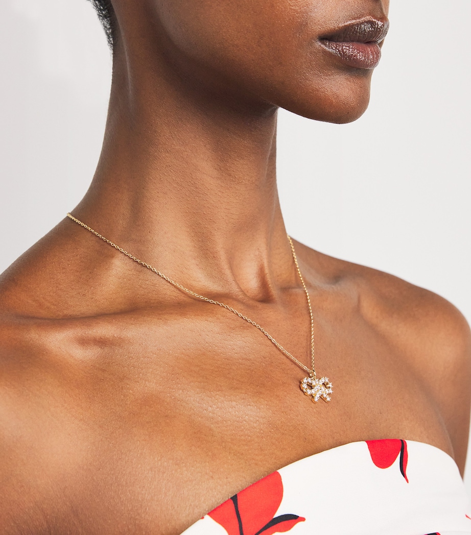 Embellished Bow Necklace GOLD Image 2