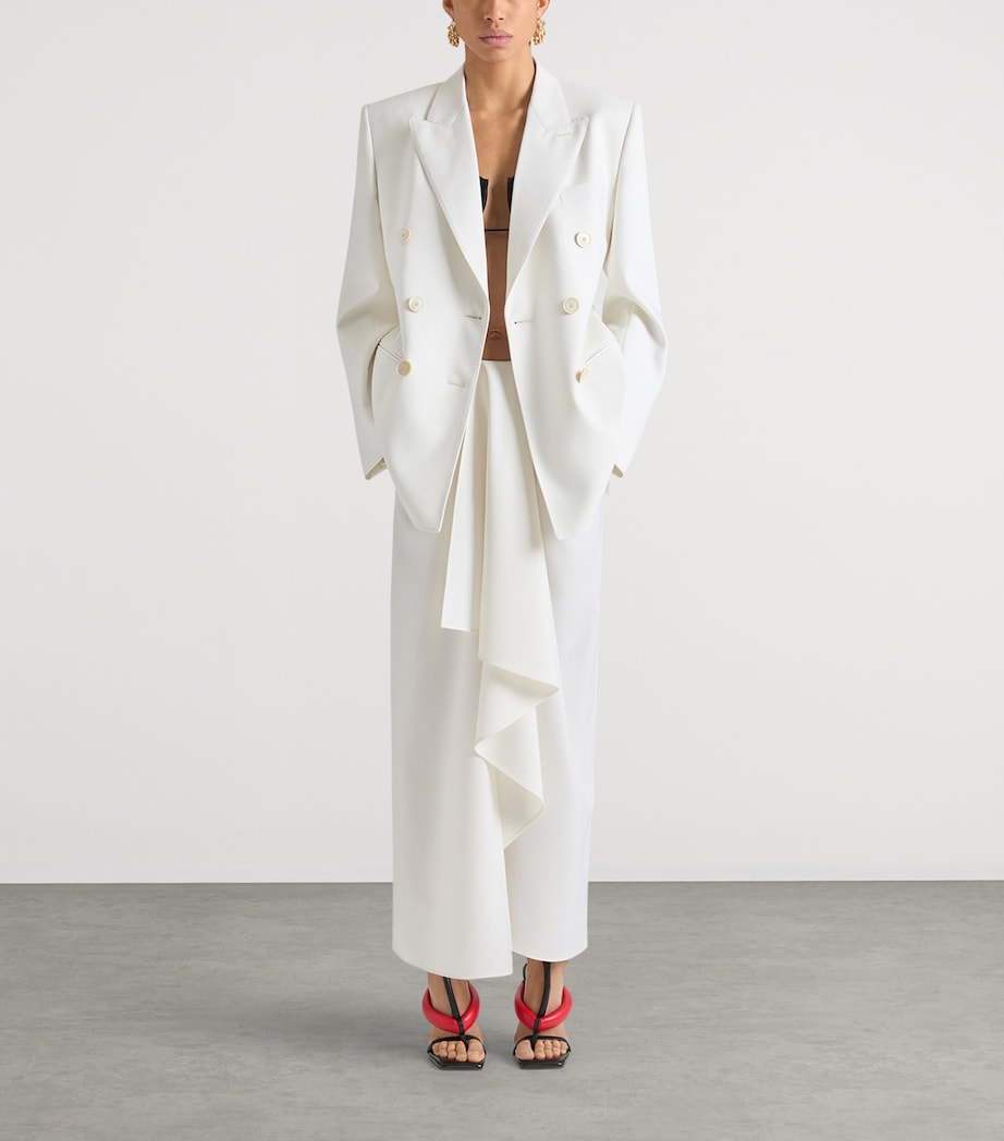 Givenchy Womens Wool-Mohair Double-Breasted Blazer White Image 2