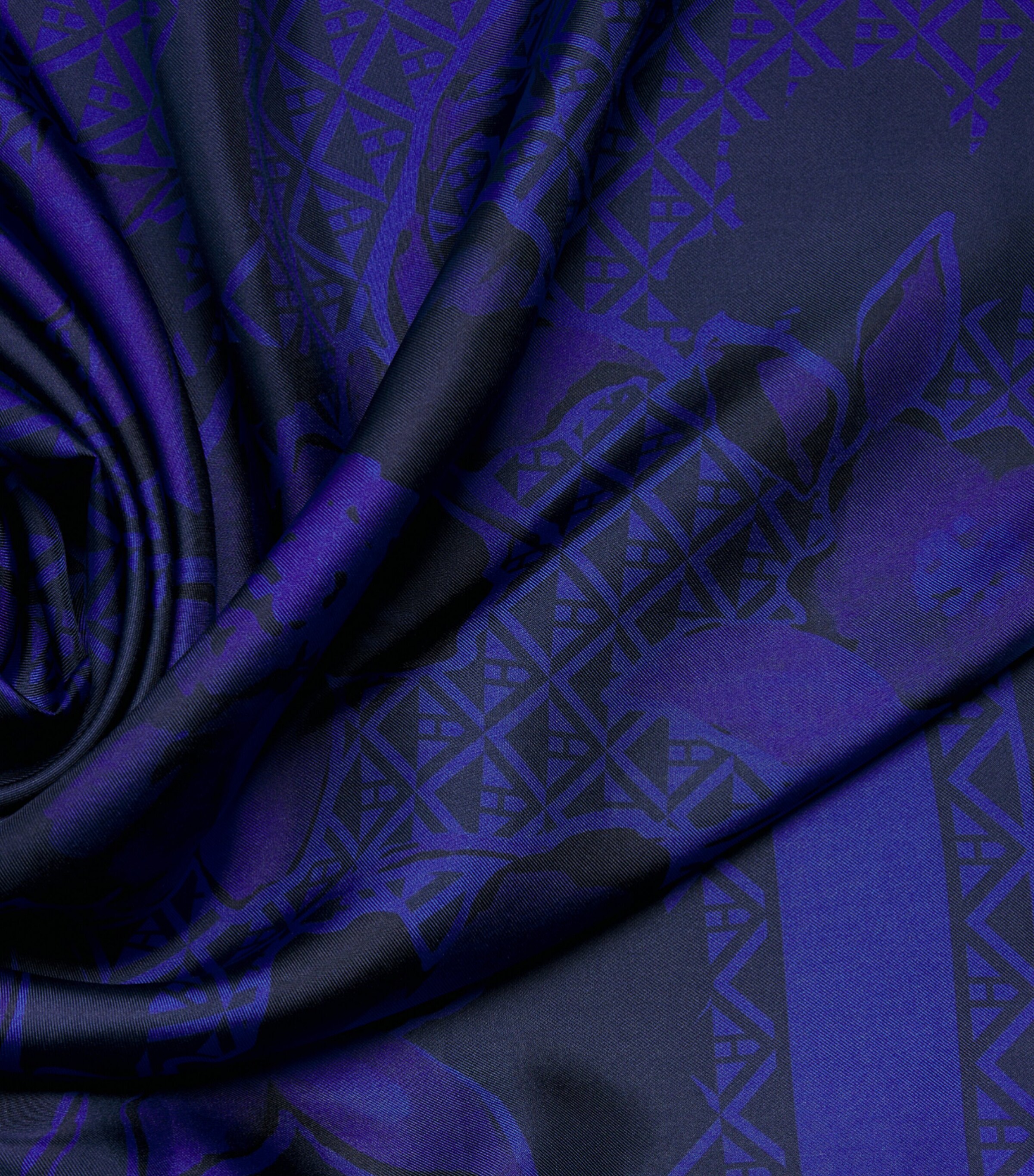 Harrods Silk Shadow Floral Scarf Blue Image 4
